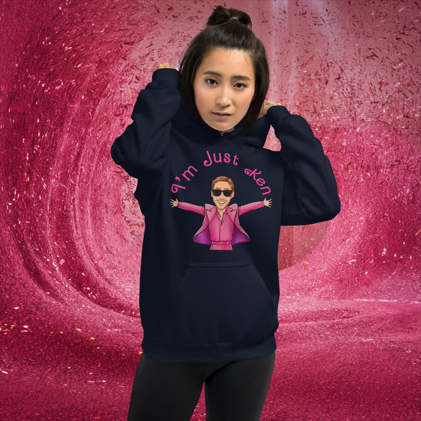 Ken Barbie Ryan Gosling I'm Just Ken Unisex Hoodie Navy Hoodies Barbie Celebrities Ken Movies Ryan Gosling Next Cult Brand