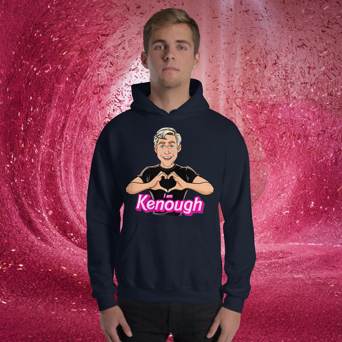 I am Kenough Ryan Gosling Ken Barbie Movie Unisex Hoodie Navy Hoodies Barbie Celebrities Ken Movies Ryan Gosling Next Cult Brand