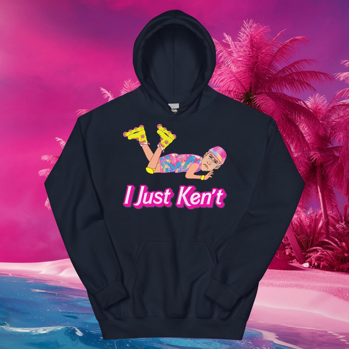 I Just Ken't I just Can't Ryan Gosling Ken Barbie Movie Unisex Hoodie Navy Hoodies Barbie Celebrities Ken Movies Ryan Gosling Next Cult Brand