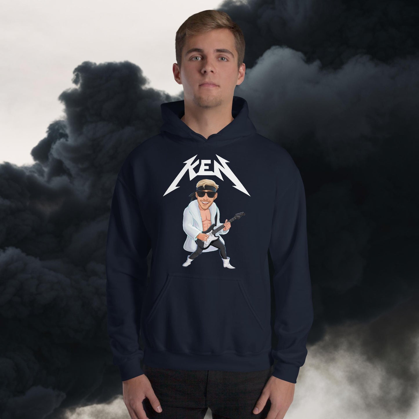 Rockstar Ken Barbie Movie Ryan Gosling Unisex Hoodie Navy Hoodies Barbie Celebrities Ken Movies Ryan Gosling Next Cult Brand