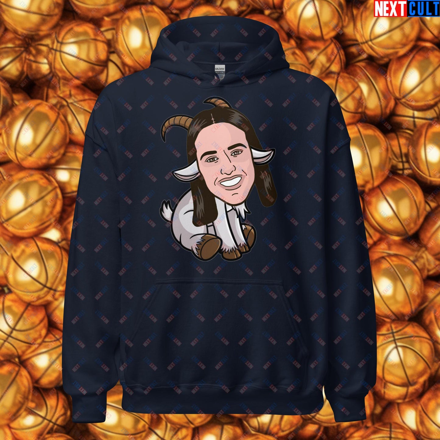 Caitlin Clark G.O.A.T. Hoodie - Greatest of All Time Basketball Sweatshirt - Indiana Fever & WNBA Fan Pullover - Funny Women's Basketball Meme Hooded Sweatshirt Unisex Hoodie Navy Hoodies Basketball Caitlin Clark G.O.A.T. Indiana Fever WNBA Next Cult Brand
