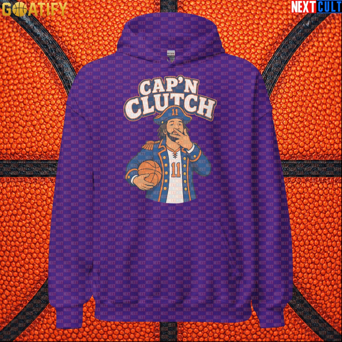 Jalen Brunson Hoodie – Cap’n Clutch Pullover for New York Knicks Fans and NBA Match Days Purple Next Cult Brand