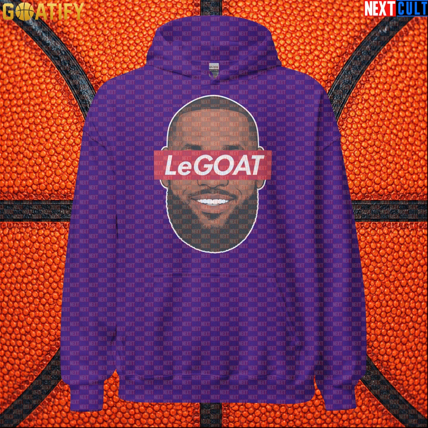 LeBron James Hoodie – LeGOAT Streetwear Pullover Gift for Basketball Fans and NBA Game Days Purple Hoodies Next Cult Brand
