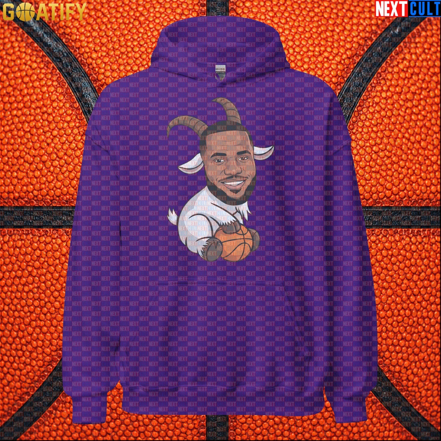 LeBron James Hoodie – LeGOAT Basketball Meme Pullover for NBA Fans and Streetwear Purple Hoodies Next Cult Brand