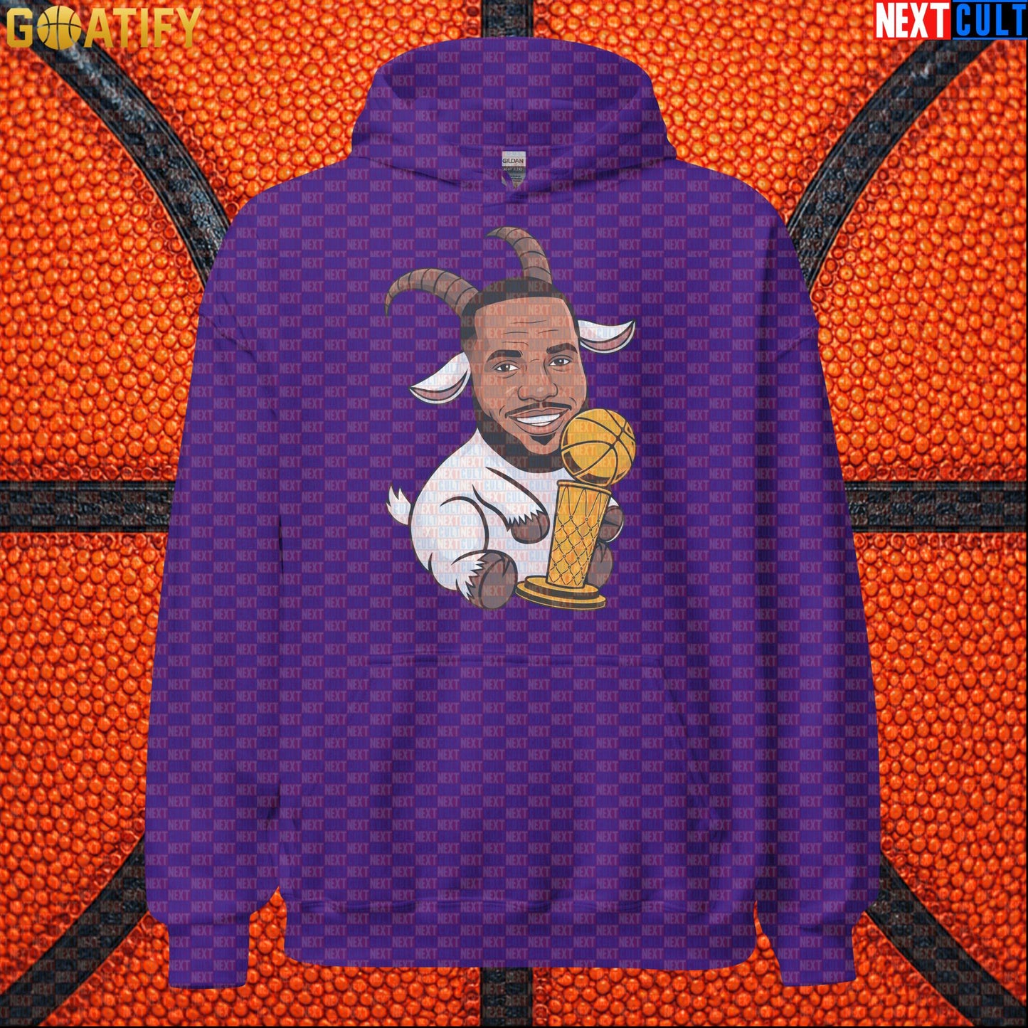 LeBron James Hoodie – LeGOAT Champion Pullover for Basketball Fans and NBA Game Days Purple Hoodies Next Cult Brand