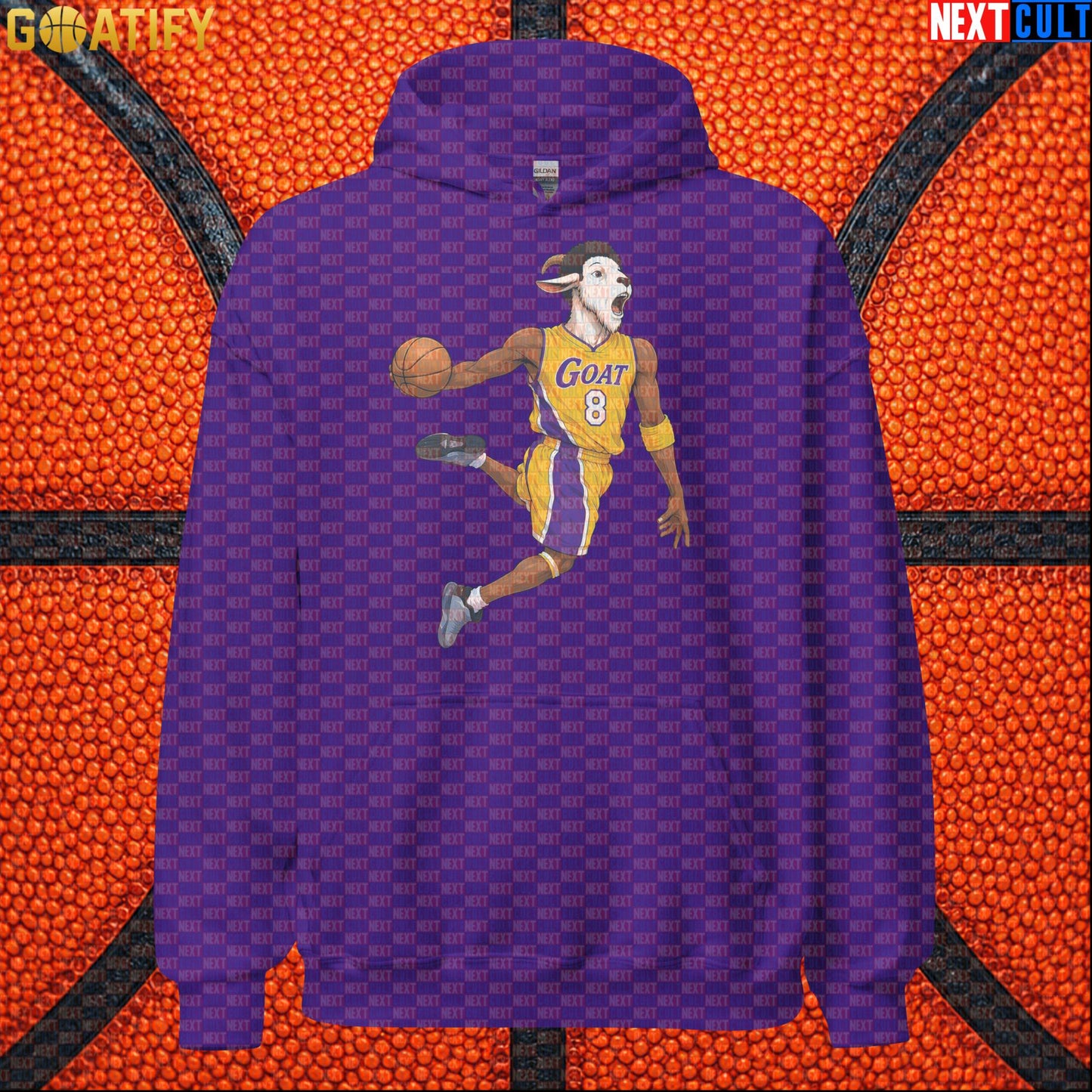 Kobe Bryant Hoodie – Young Kobe No. 8 Dunking GOAT Pullover for Lakers Basketball Fans Purple Hoodies Next Cult Brand