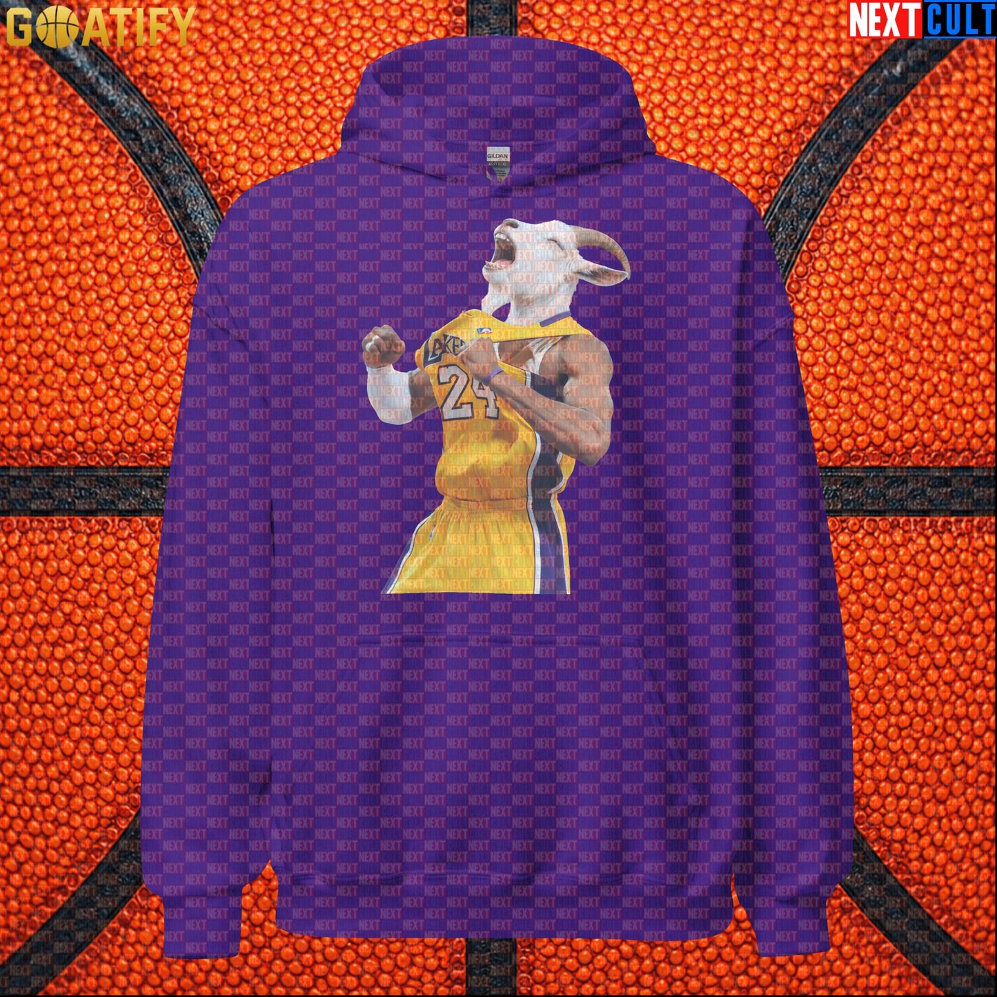 Kobe Bryant Hoodie – GOAT Celebration Pullover for Los Angeles Lakers NBA Basketball Fans Purple Hoodies Next Cult Brand