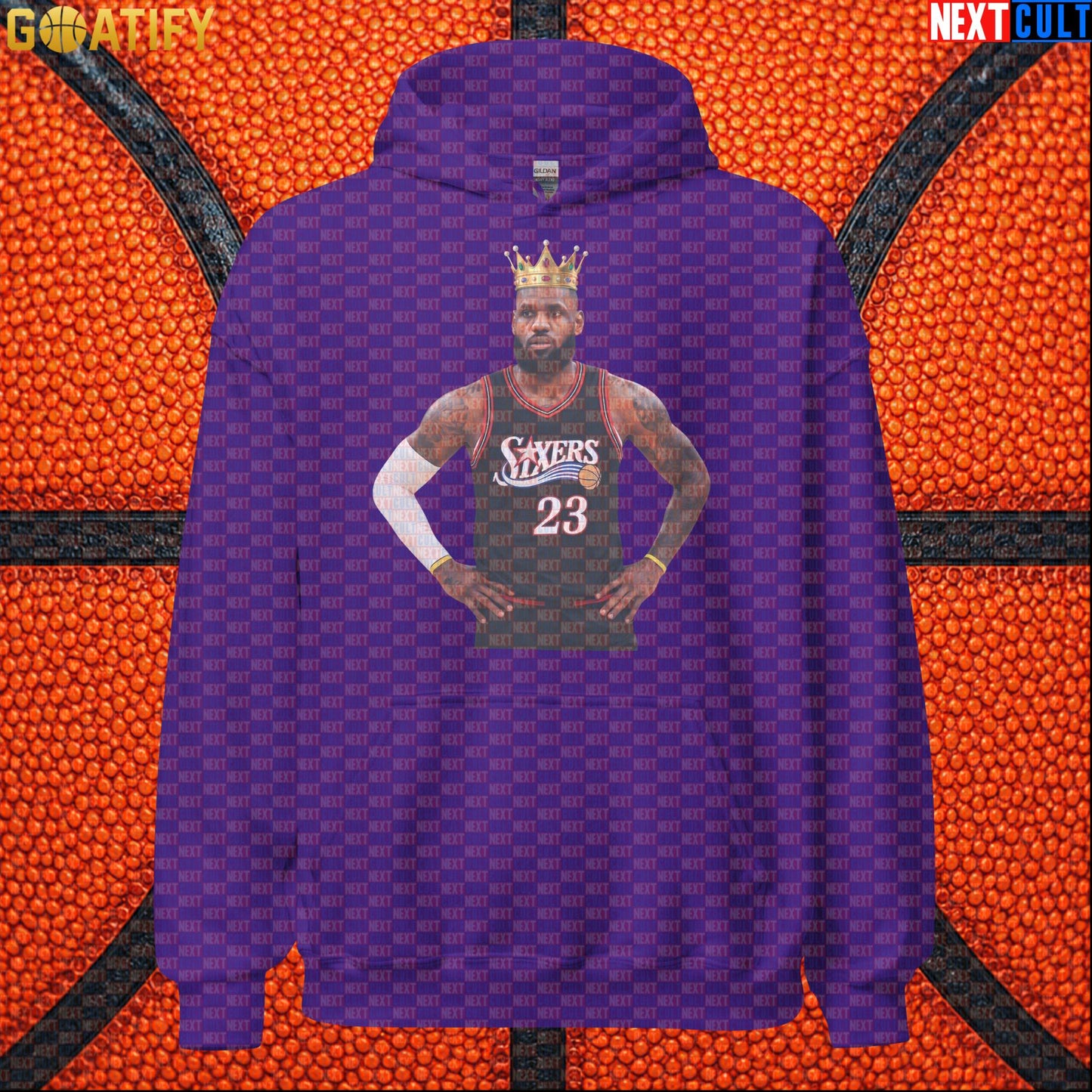 LeBron James Hoodie – King of Philadelphia 76ers Basketball Pullover for NBA Fans & Gifts Purple Hoodies Next Cult Brand