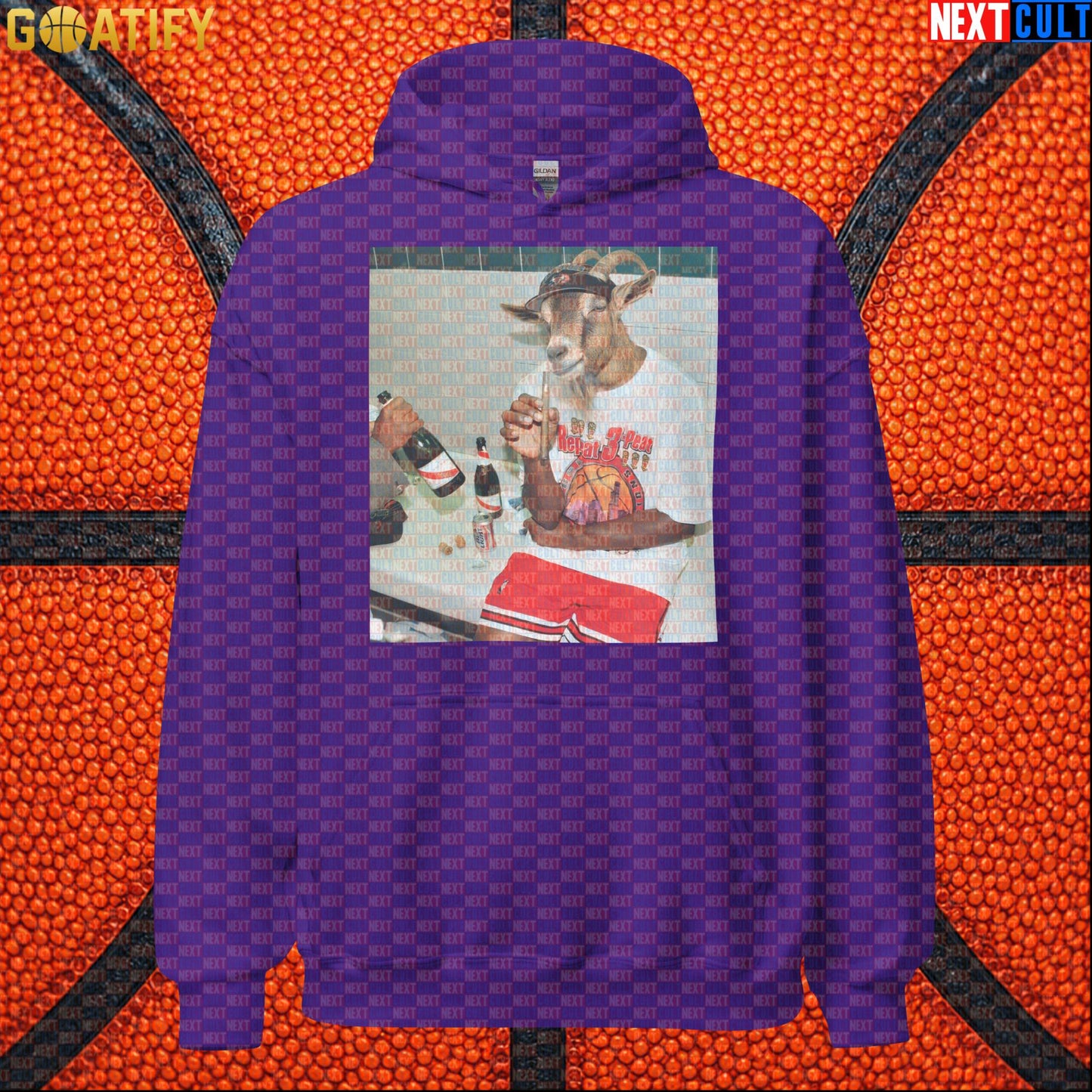 Michael Jordan Hoodie – 6 Rings GOAT Locker Room Pullover for Chicago Bulls Basketball Fans Purple Hoodies Next Cult Brand