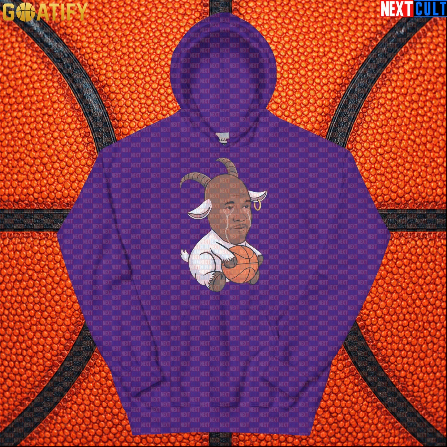 Michael Jordan Hoodie - Crying Jordan GOAT Meme Pullover Gift for Chicago Bulls NBA Fans Purple Hoodies Next Cult Brand