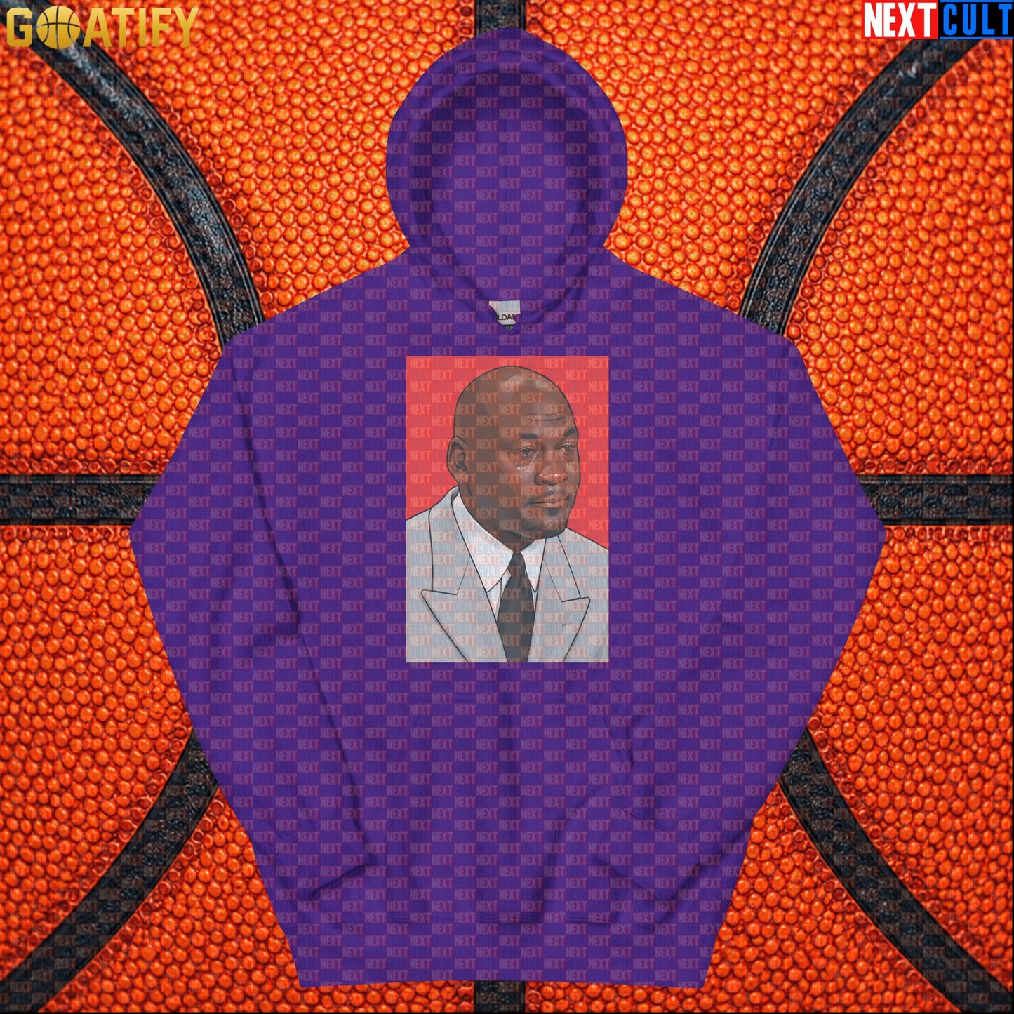 Michael Jordan Hoodie Crying Jordan Meme Pullover Gift for Chicago Bulls Basketball Fans Purple Hoodies Next Cult Brand