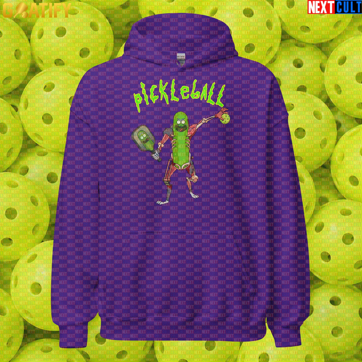 Pickleball Hoodie Pickleball Rick TV Parody for Players, Tournaments & Sports Fans Purple Hoodies Next Cult Brand