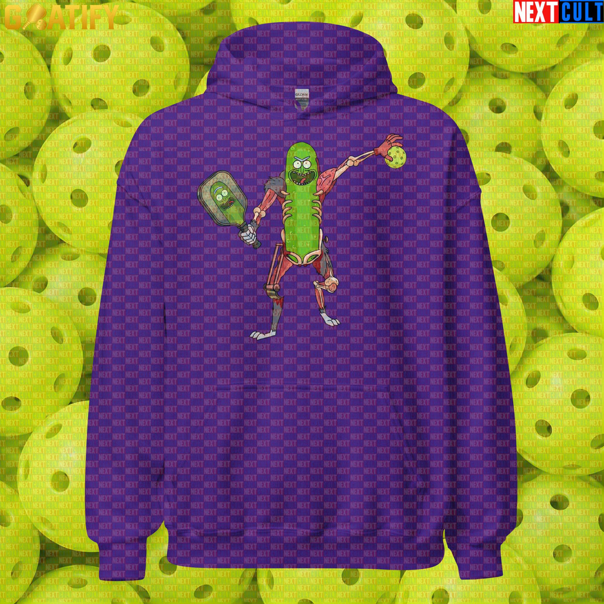 Pickleball Hoodie Pickle Rick Mutant Court Warrior for Players, Fans & Court Humor Purple Hoodies Next Cult Brand