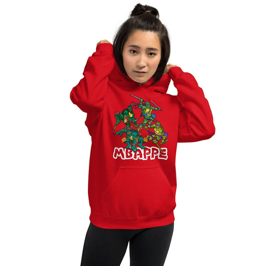 Kylian Mbappe Ninja Turtles funny football/ soccer meme Unisex Hoodie Red Hoodies Football Kylian Mbappe Ninja Turtles PSG Real Madrid Next Cult Brand