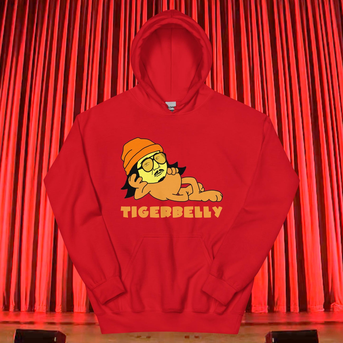 Bobby Lee Tigerbelly, Bobby Lee Merch, Tigerbelly Merch, Bobby Lee Gift, Funny Tigerbelly Gift, Tigerbelly Podcast, TigerBelly Unisex Hoodie Red Hoodies Bobby Lee Podcasts Stand-up Comedy TigerBelly Next Cult Brand