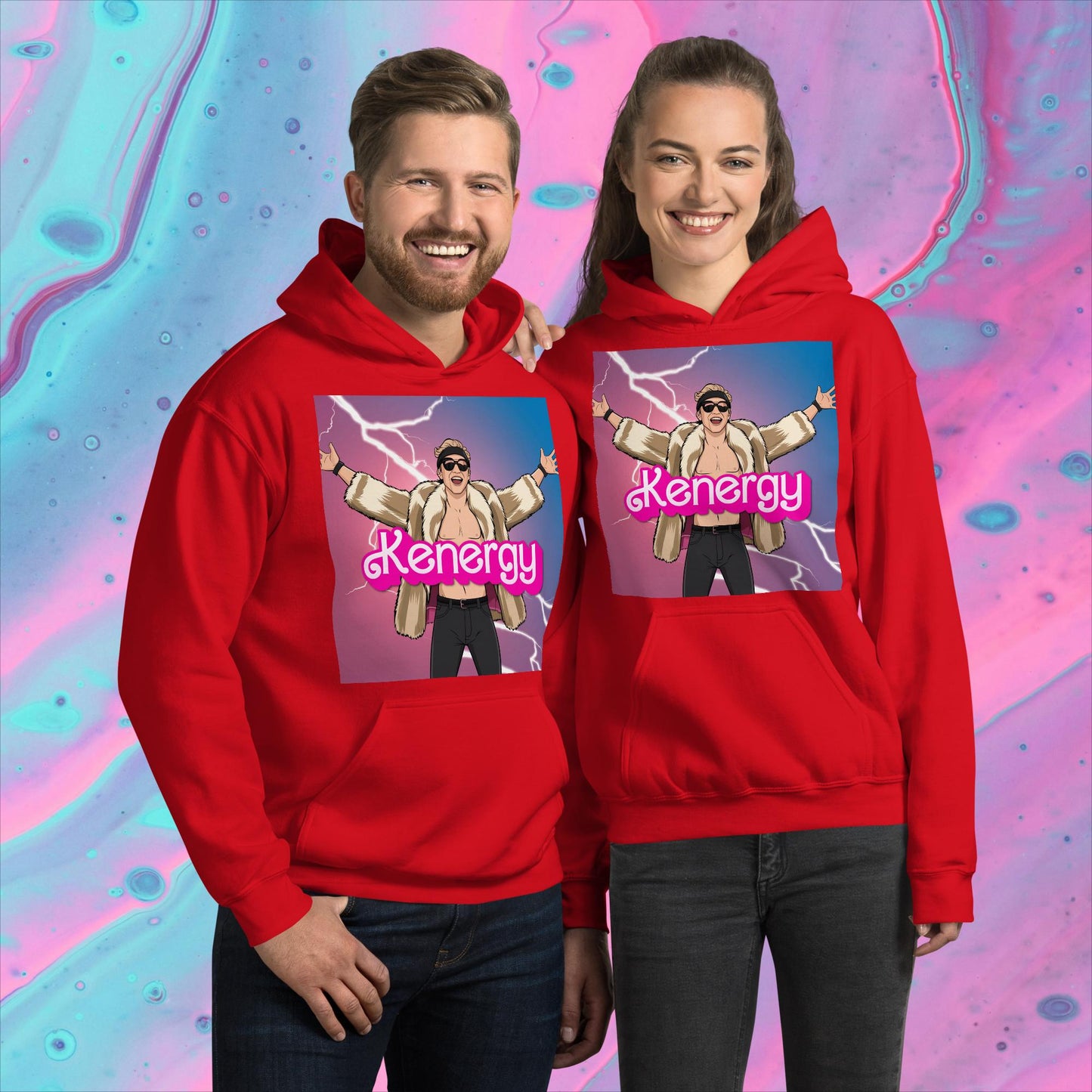 Kenergy Barbie Ryan Gosling Ken Unisex Hoodie Red Hoodies Barbie Celebrities Ken Kenergy Movies Ryan Gosling Next Cult Brand