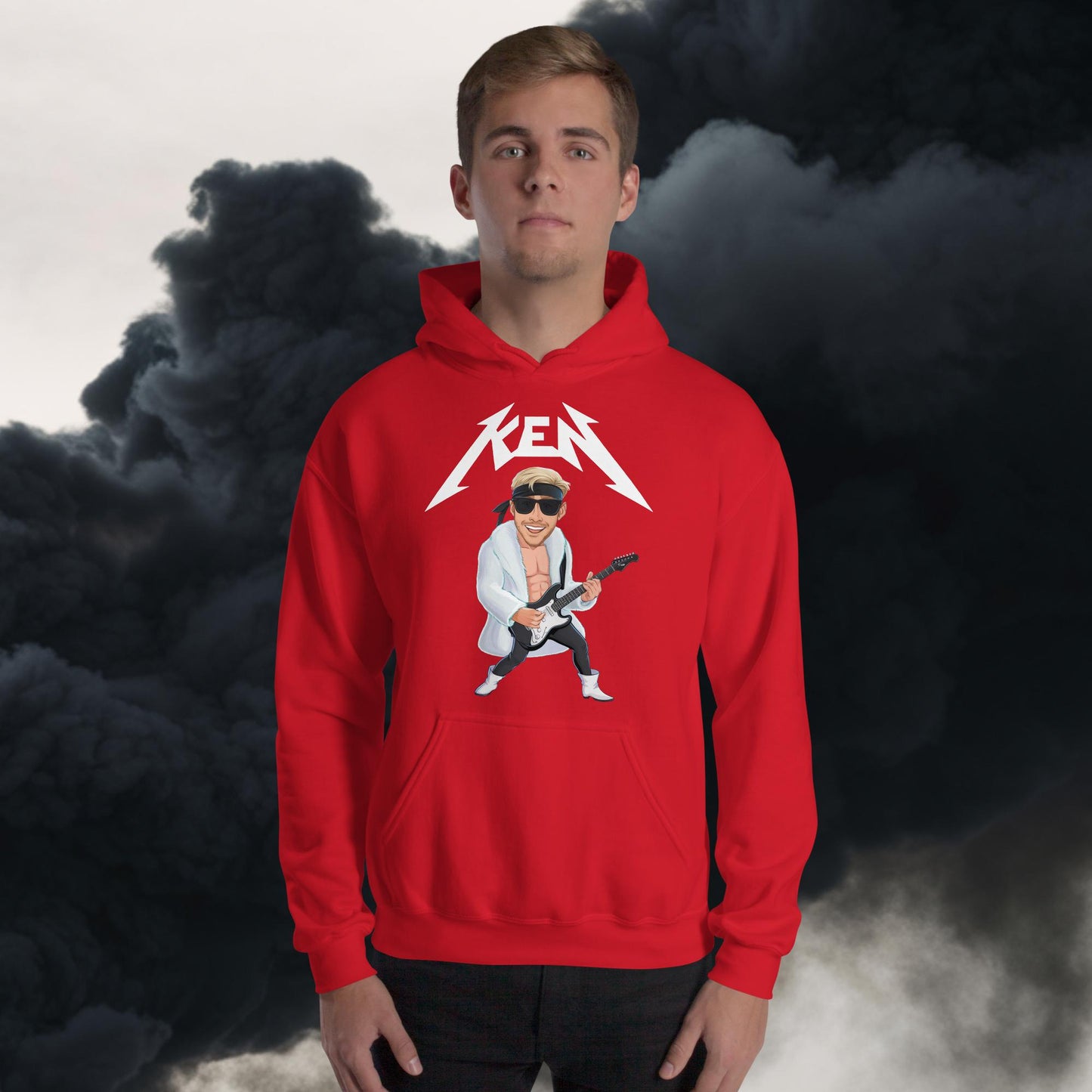 Rockstar Ken Barbie Movie Ryan Gosling Unisex Hoodie Red Hoodies Barbie Celebrities Ken Movies Ryan Gosling Next Cult Brand