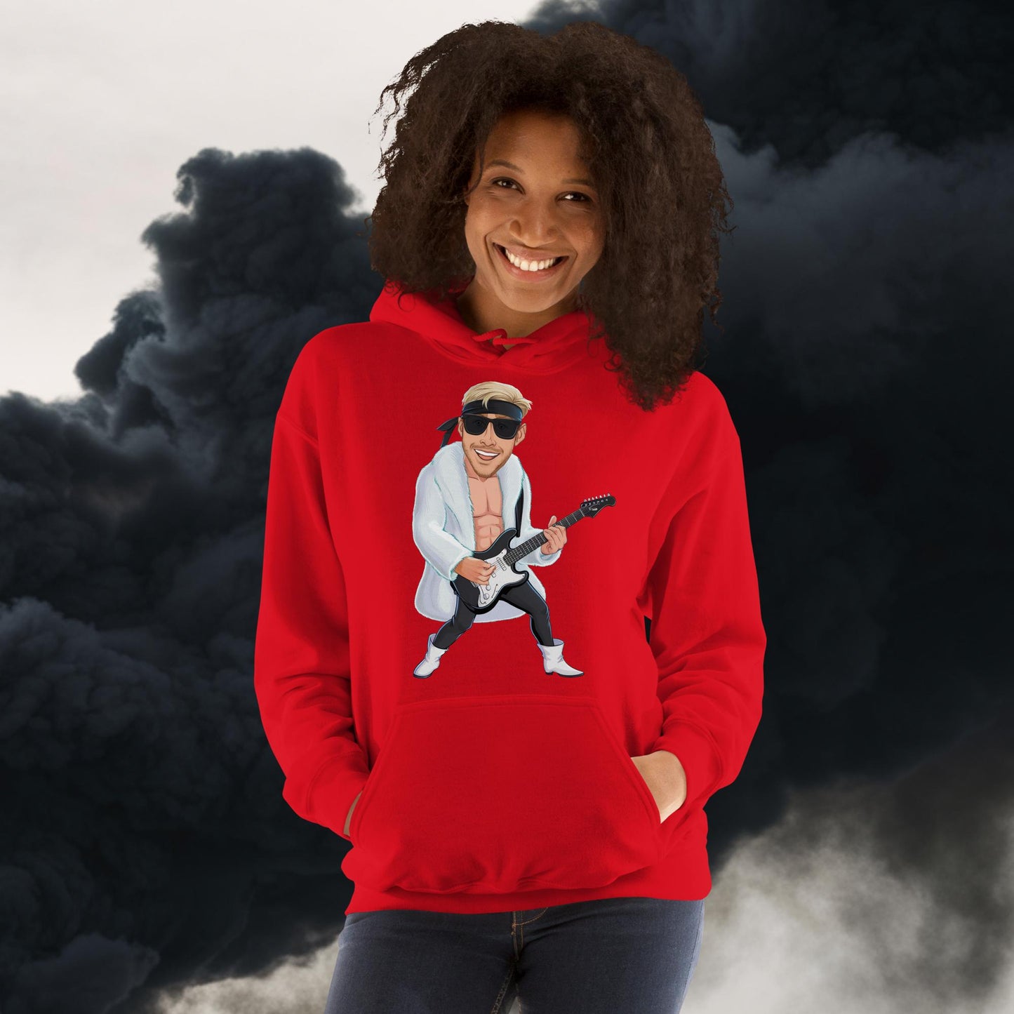Rockstar Rock Music Unisex Hoodie Red Hoodies Barbie Celebrities Ken Movies Music Rock Music Ryan Gosling Next Cult Brand