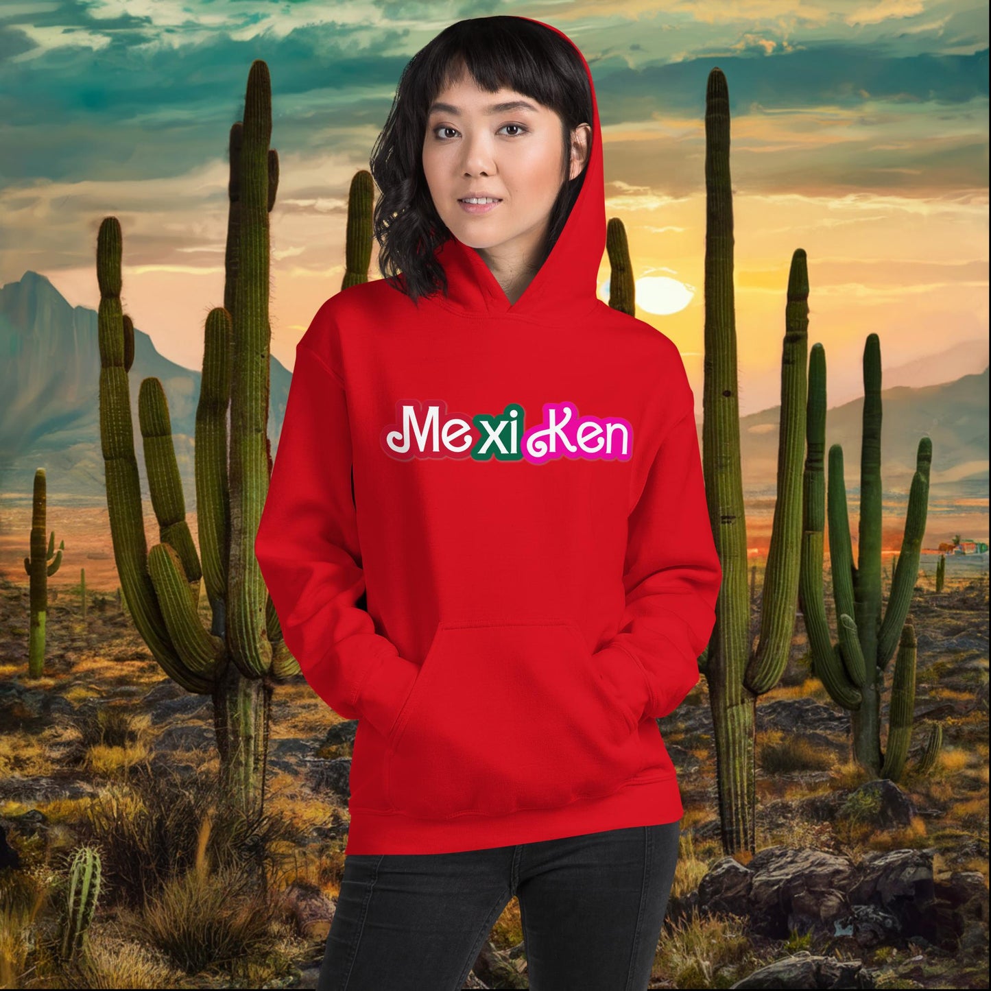 MexiKen Ken Barbie Mexico Mexican Mexicana Latino Latina Latinx Unisex Hoodie Red Hoodies Barbie Ken Mexico Movies Next Cult Brand