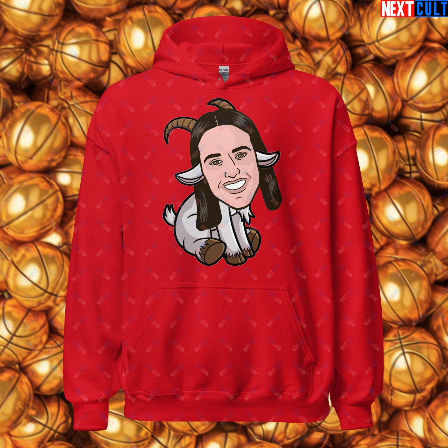 Caitlin Clark G.O.A.T. Hoodie - Greatest of All Time Basketball Sweatshirt - Indiana Fever & WNBA Fan Pullover - Funny Women's Basketball Meme Hooded Sweatshirt Unisex Hoodie Red Hoodies Basketball Caitlin Clark G.O.A.T. Indiana Fever WNBA Next Cult Brand