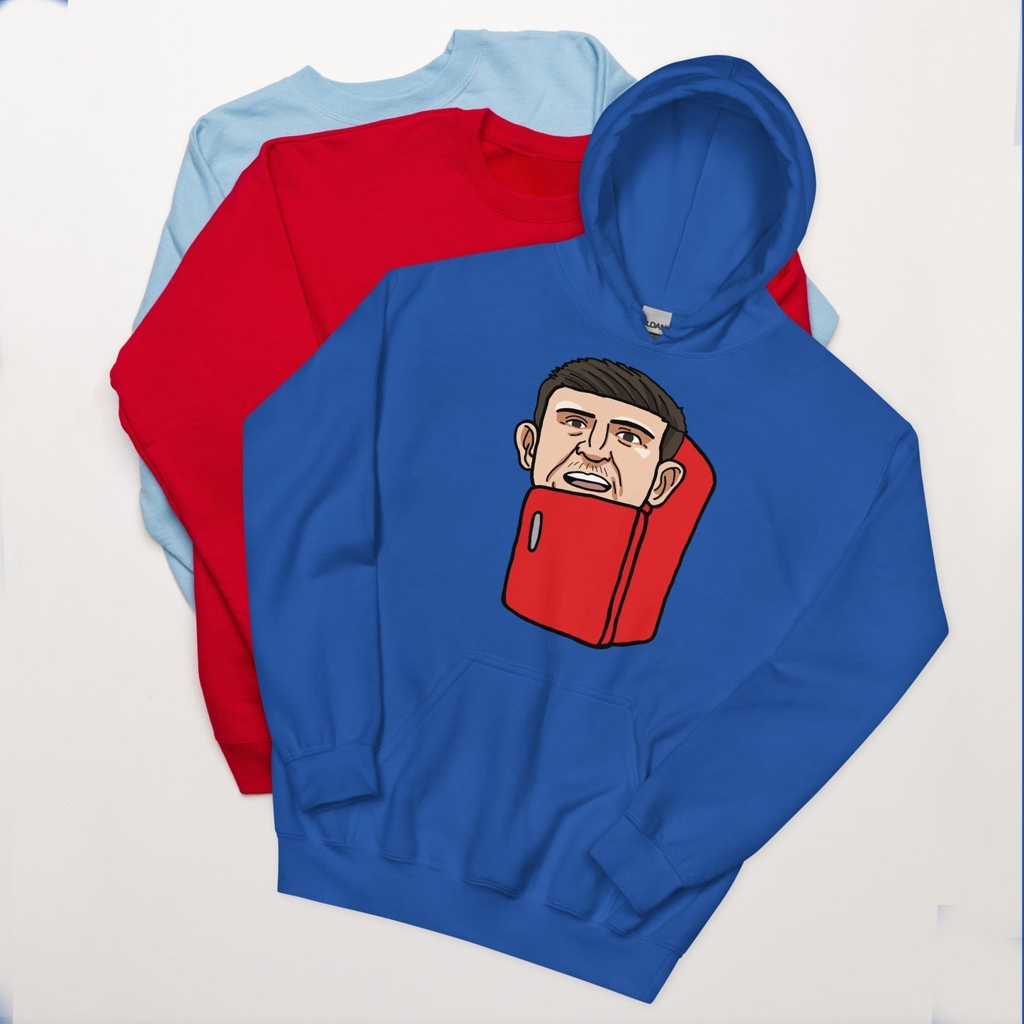 Harry ''The Fridge'' Maguire Unisex Hoodie, With Name & Number Royal Hoodies Football Harry Maguire Manchester United The Fridge Next Cult Brand
