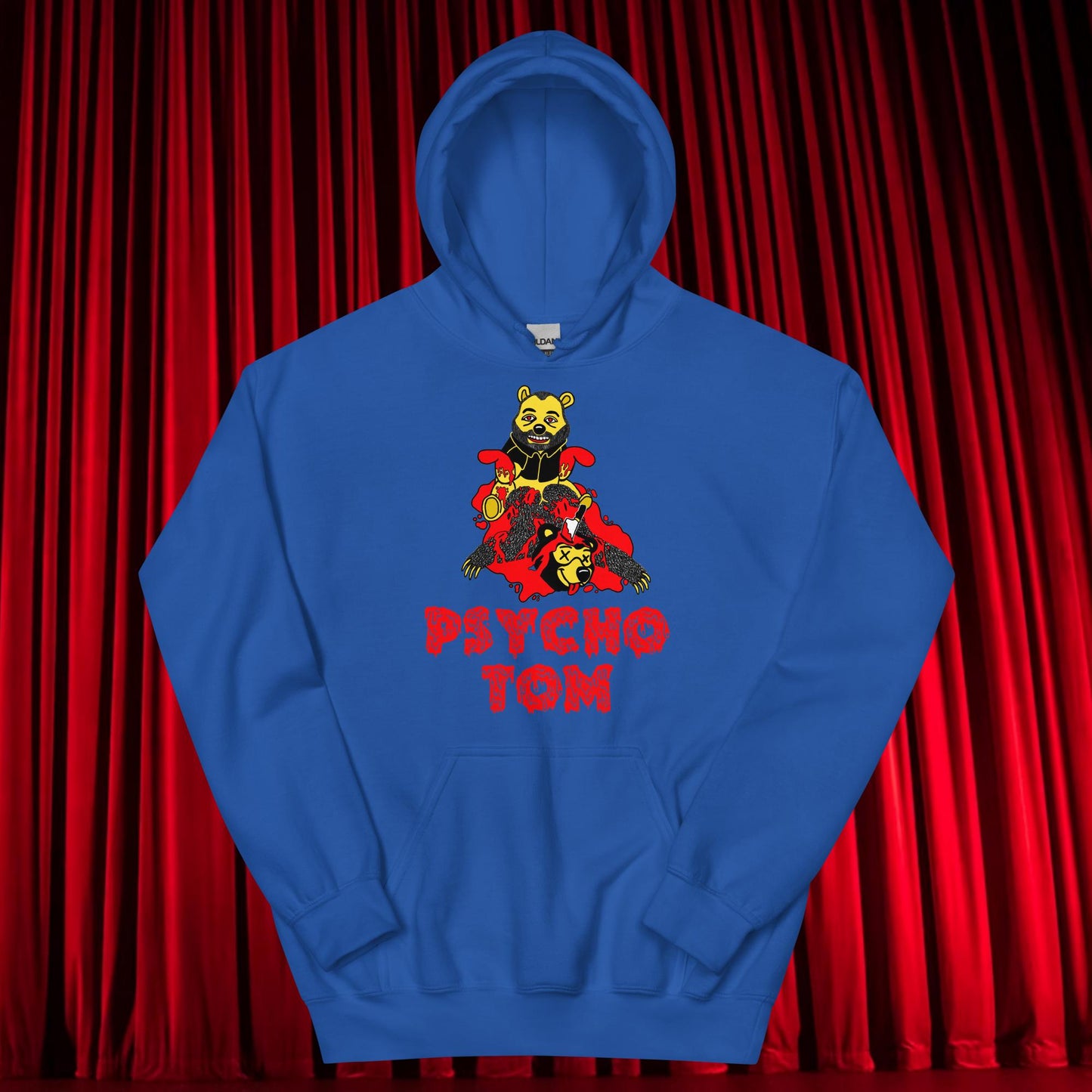 Psycho Tom Segura Hoodie, Tom Segura Hoodie, Your Moms House Hoodie, YMH Hoodie, YMH Merch Your Moms House merch, 2 Bears 1 Cave Hoodie, 2B1C Hoodie Royal Hoodies 2 Bears 1 Cave Podcasts Stand-up Comedy Tom Segura YMH Next Cult Brand