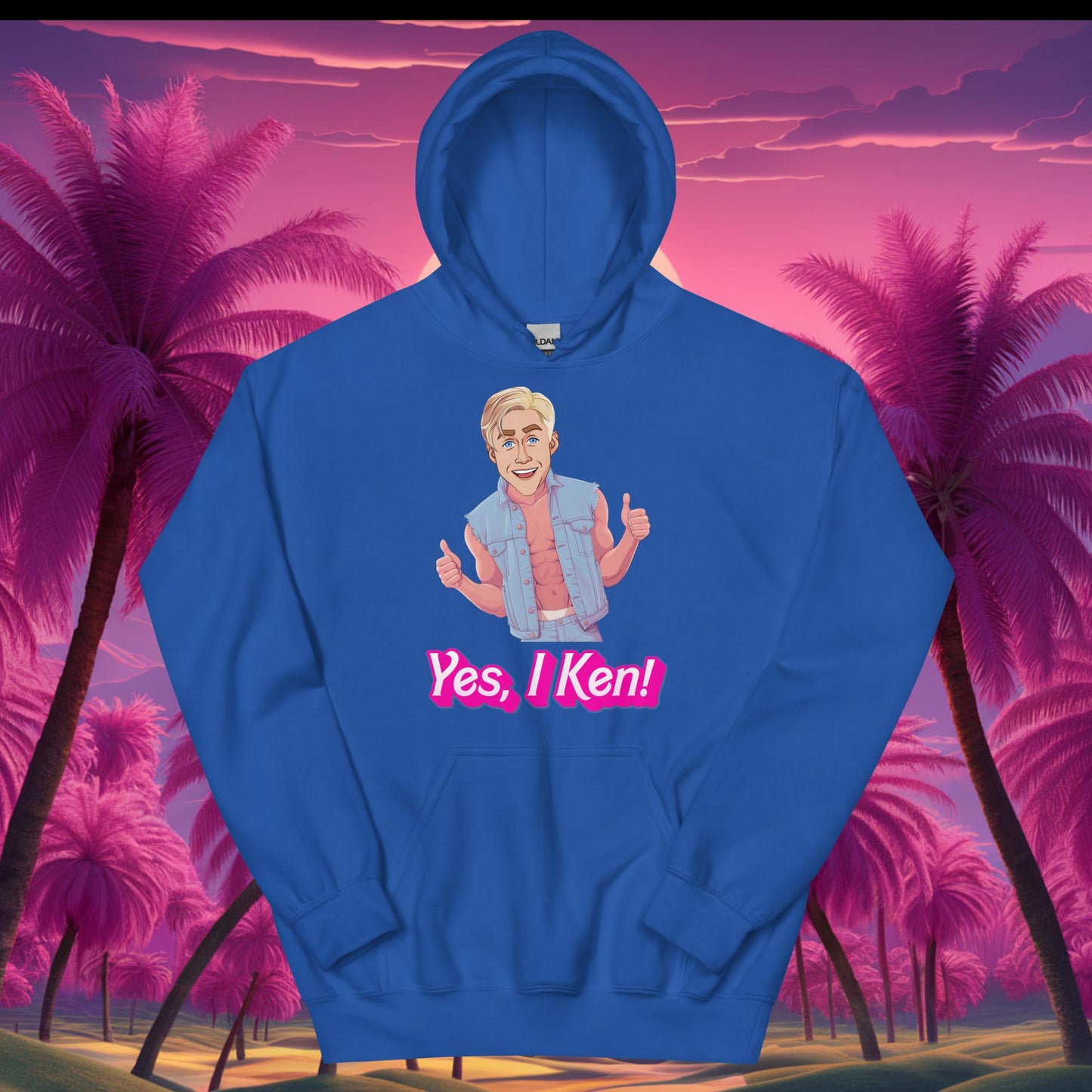 Yes I Ken Yes I can Ryan Gosling Ken Barbie Movie Unisex Hoodie Royal Hoodies Barbie Celebrities Ken Movies Ryan Gosling Next Cult Brand
