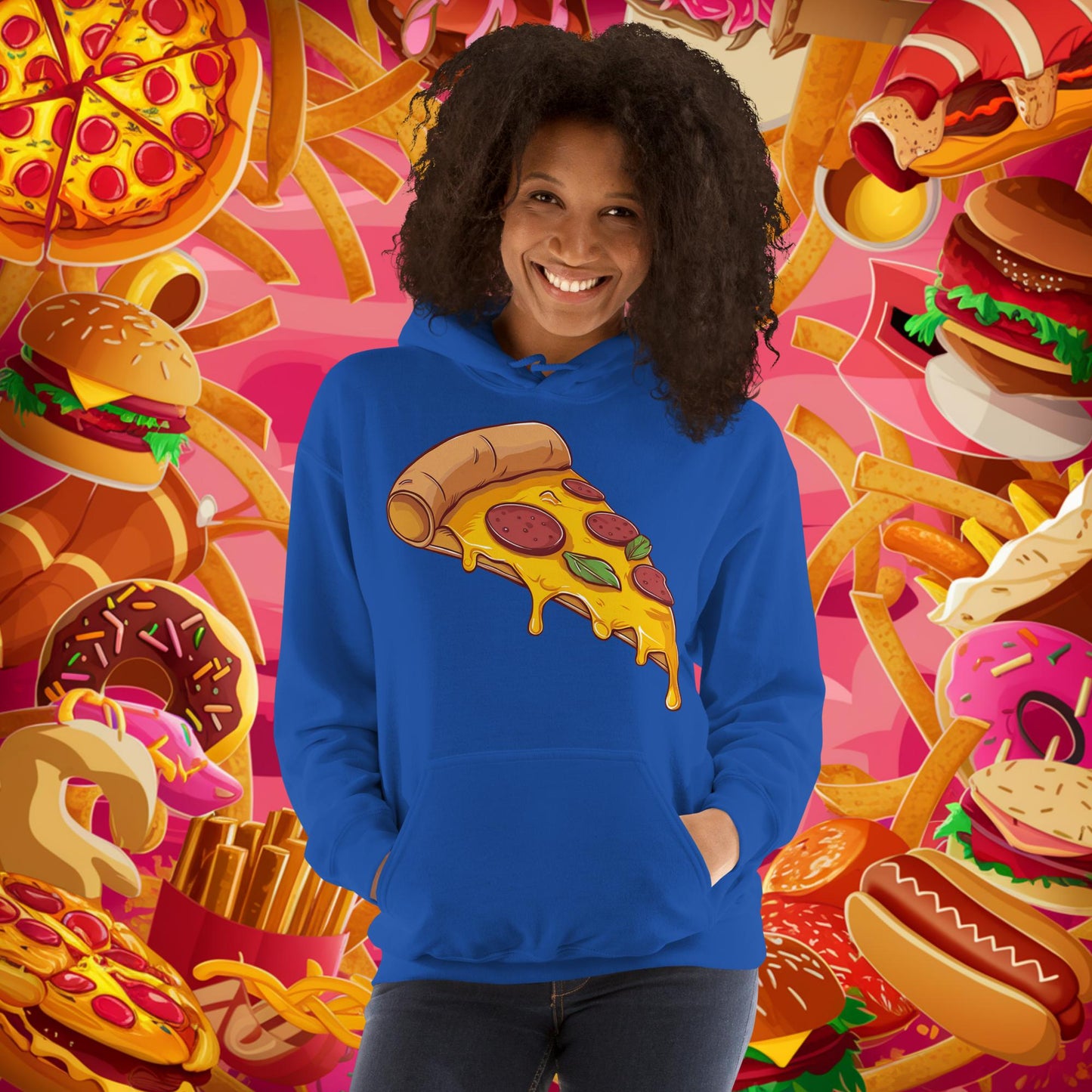 Pizza I Love Pizza Unisex Hoodie Royal Hoodies Fast Food Pizza Next Cult Brand