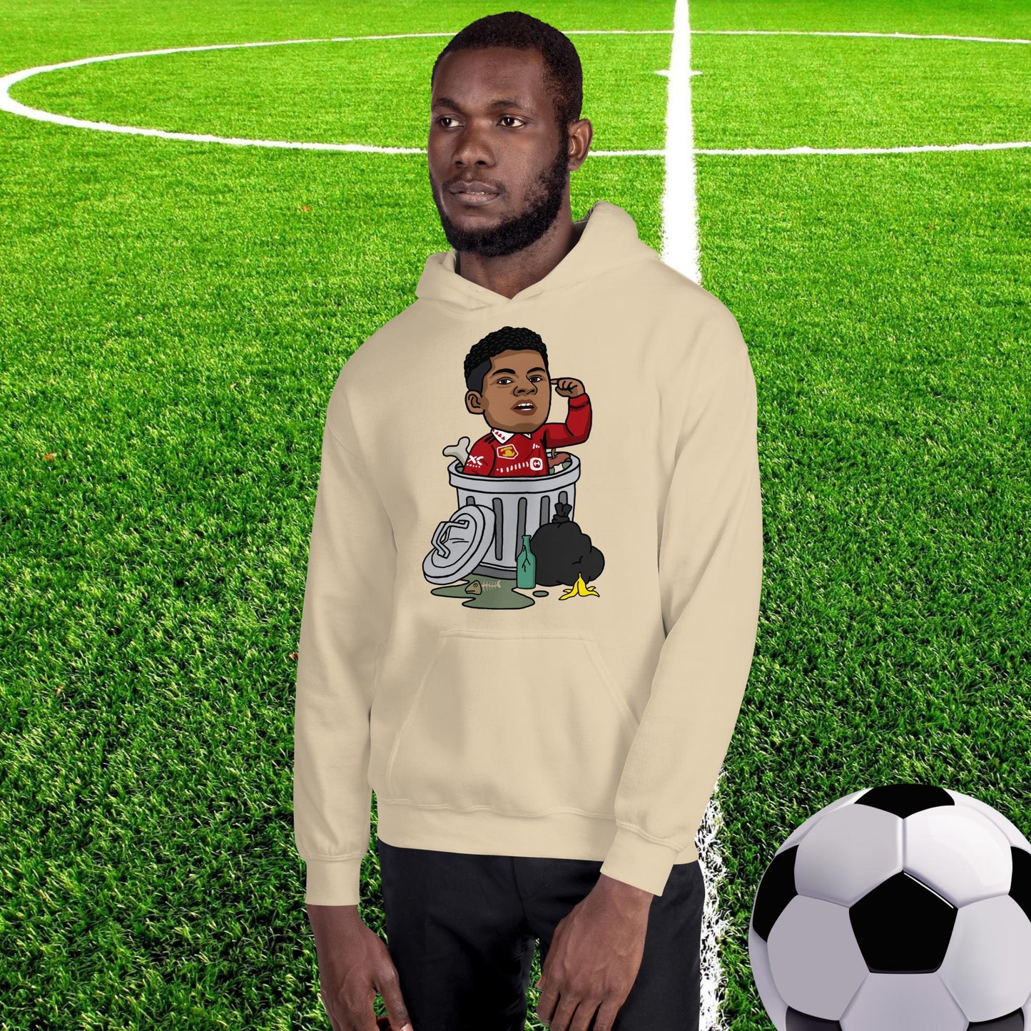 Trashford Marcus Rashford Manchester United Gift Man United Gift Marcus Rashford Unisex Hoodie Sand Hoodies Football Manchester United Marcus Rashford Next Cult Brand