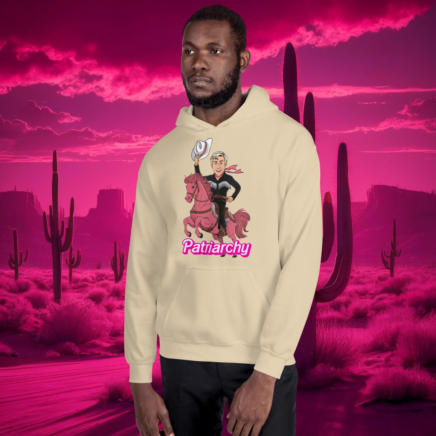 Ken Barbie Movie When I found out the patriarchy wasn't just about horses, I lost interest Unisex Hoodie Sand Hoodies Barbie Celebrities Ken Movies Ryan Gosling Next Cult Brand