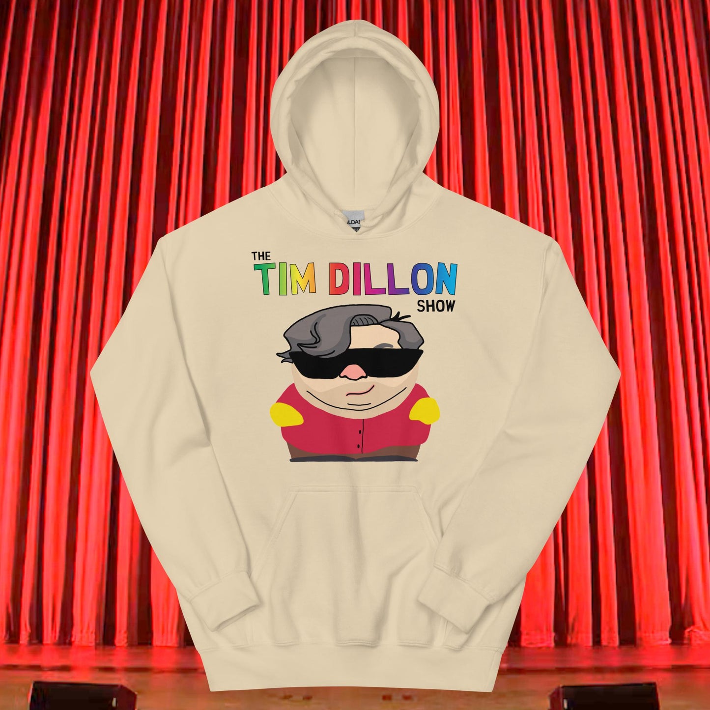 Tim Dillon Cartman, Southpark, The Tim Dillon Show, Tim Dillon Podcast, Tim Dillon Merch, Tim Dillon Unisex Hoodie Sand Hoodies Podcasts Stand-up Comedy Tim Dillon Next Cult Brand