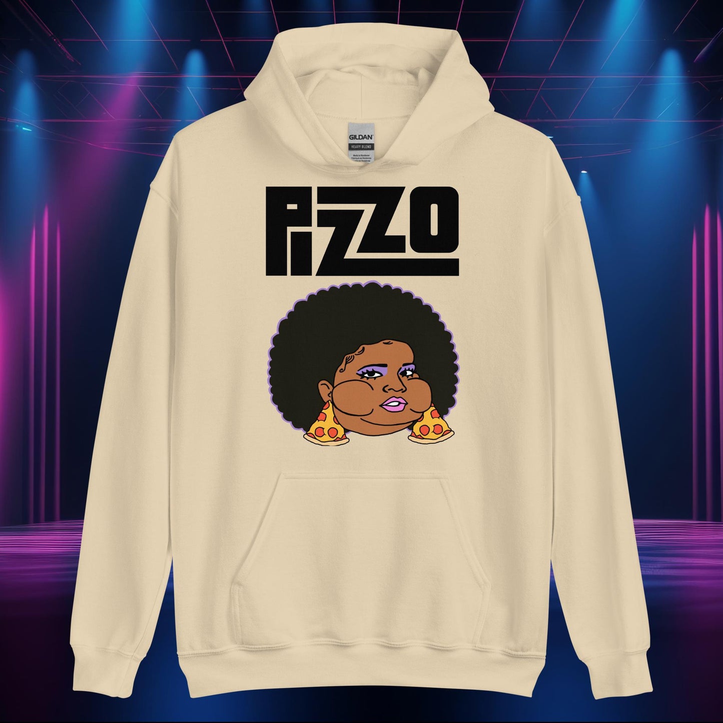 Pizzo Lizzo Pizza Lizzo Merch Lizzo Gift Body Positivity Body empowerment Lizzo Unisex Hoodie Sand Hoodies Lizzo Music Next Cult Brand