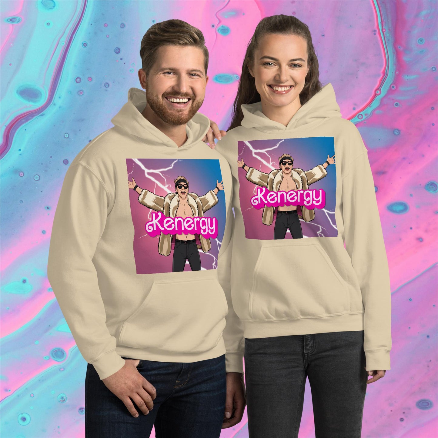 Kenergy Barbie Ryan Gosling Ken Unisex Hoodie Sand Hoodies Barbie Celebrities Ken Kenergy Movies Ryan Gosling Next Cult Brand