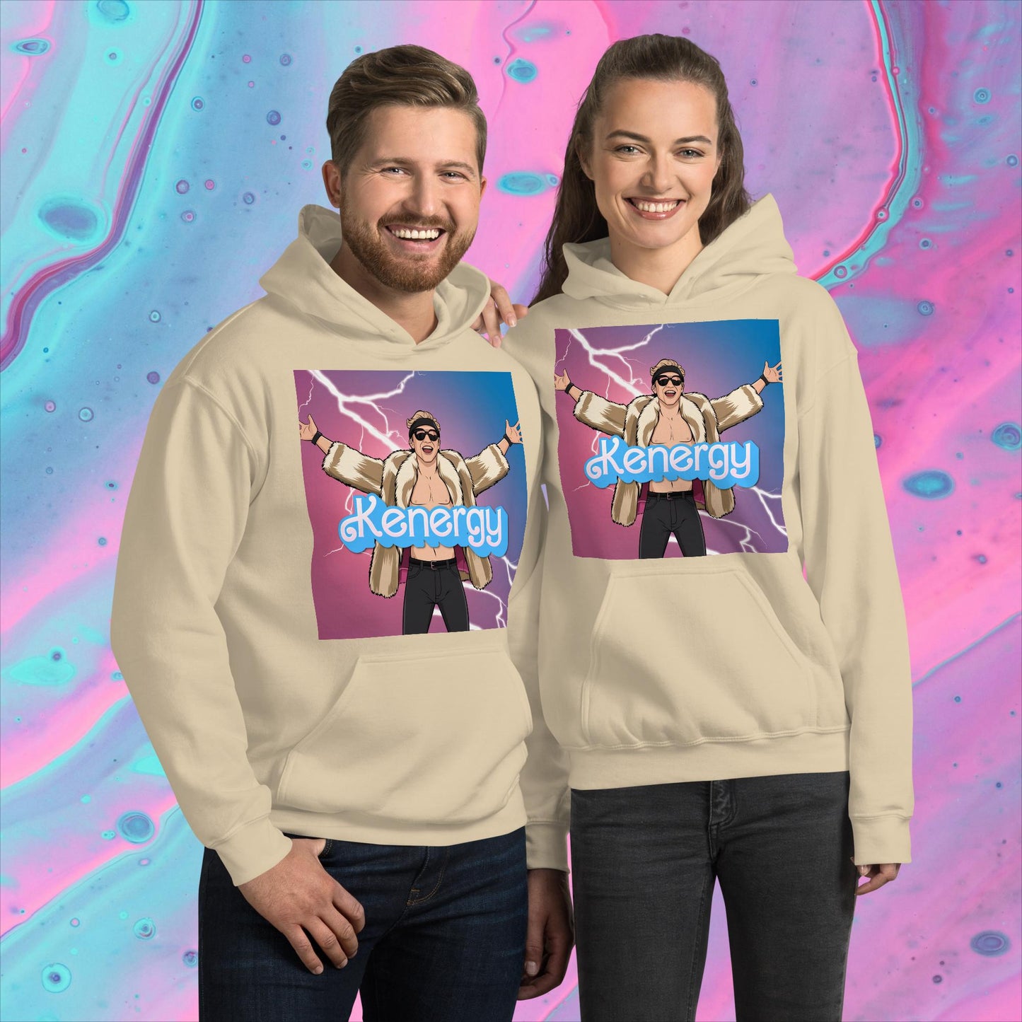 Kenergy Barbie Ryan Gosling Ken Unisex Hoodie Sand Hoodies Barbie Celebrities Ken Kenergy Movies Ryan Gosling Next Cult Brand