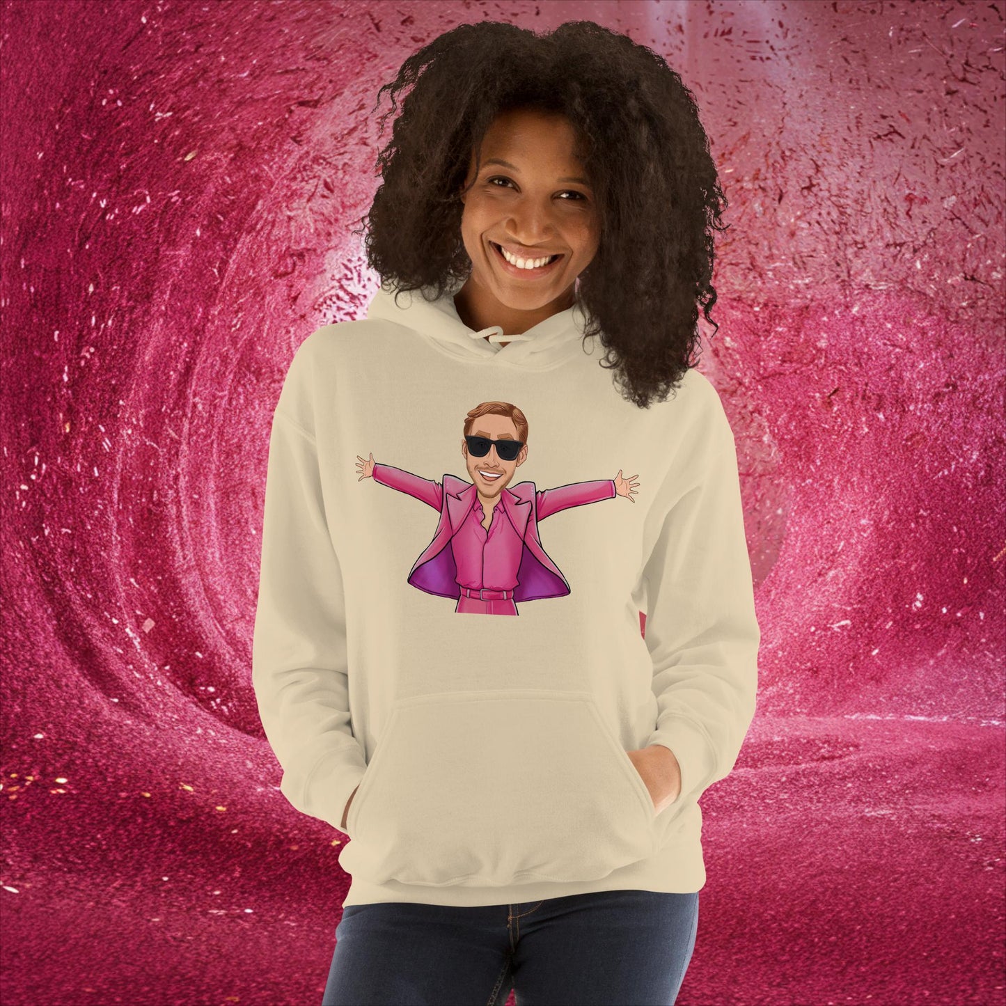 Ken Barbie Ryan Gosling I'm Just Ken Unisex Hoodie Sand Hoodies Barbie Celebrities Ken Movies Ryan Gosling Next Cult Brand