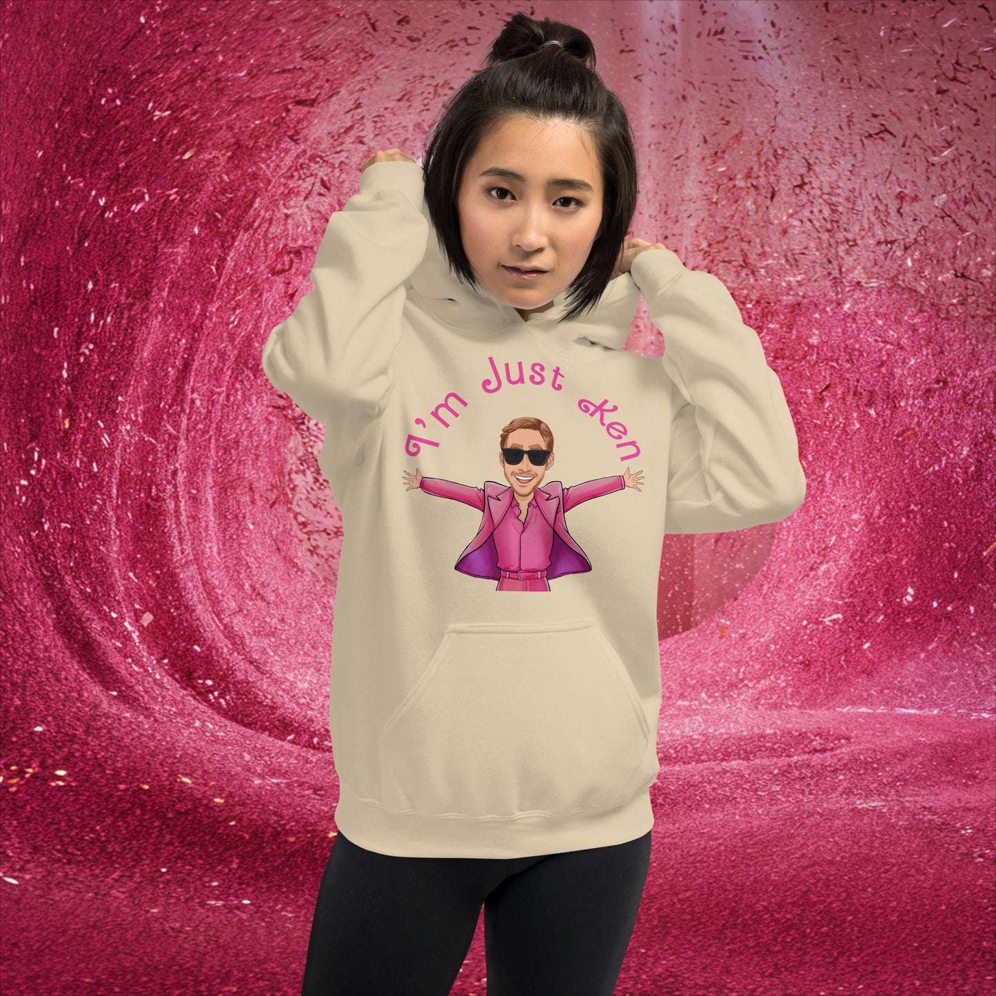 Ken Barbie Ryan Gosling I'm Just Ken Unisex Hoodie Sand Hoodies Barbie Celebrities Ken Movies Ryan Gosling Next Cult Brand