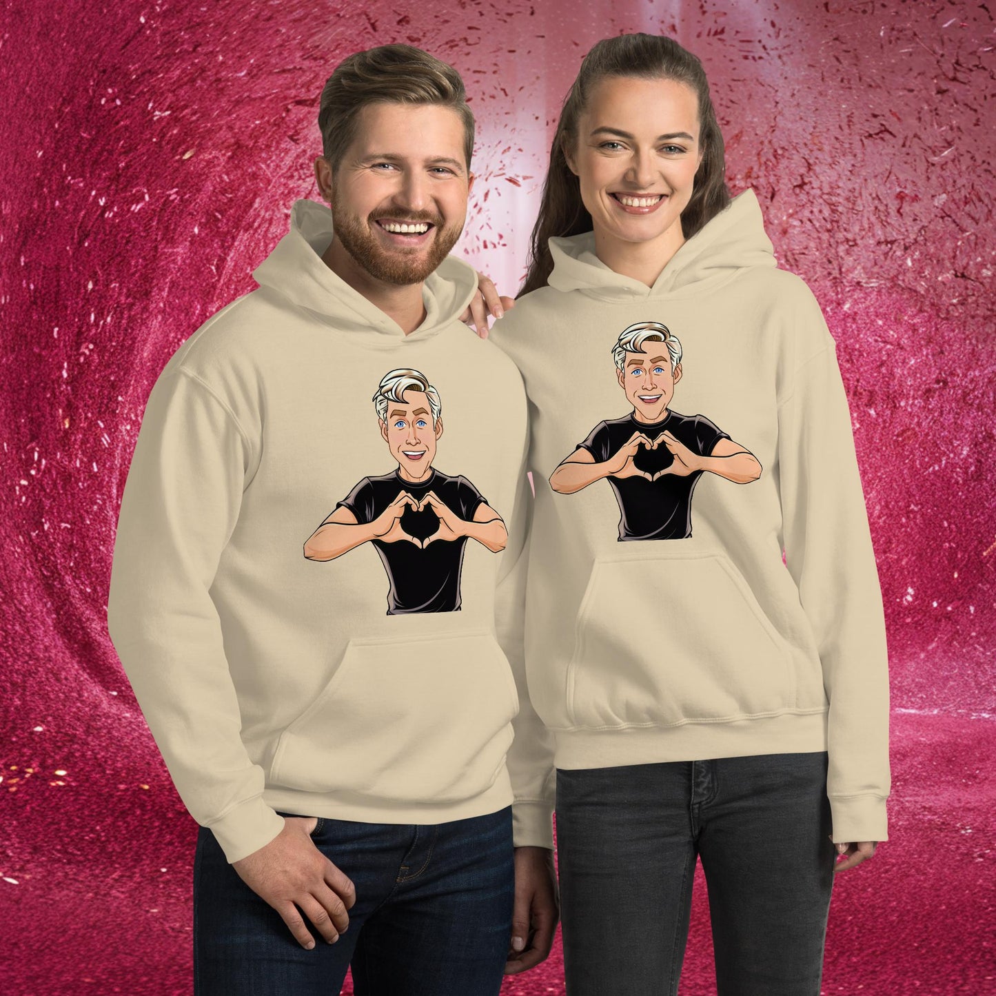 I Love Ryan Gosling Ken Barbie Movie I am Kenough Unisex Hoodie Sand Hoodies Barbie Celebrities Ken Movies Ryan Gosling Next Cult Brand