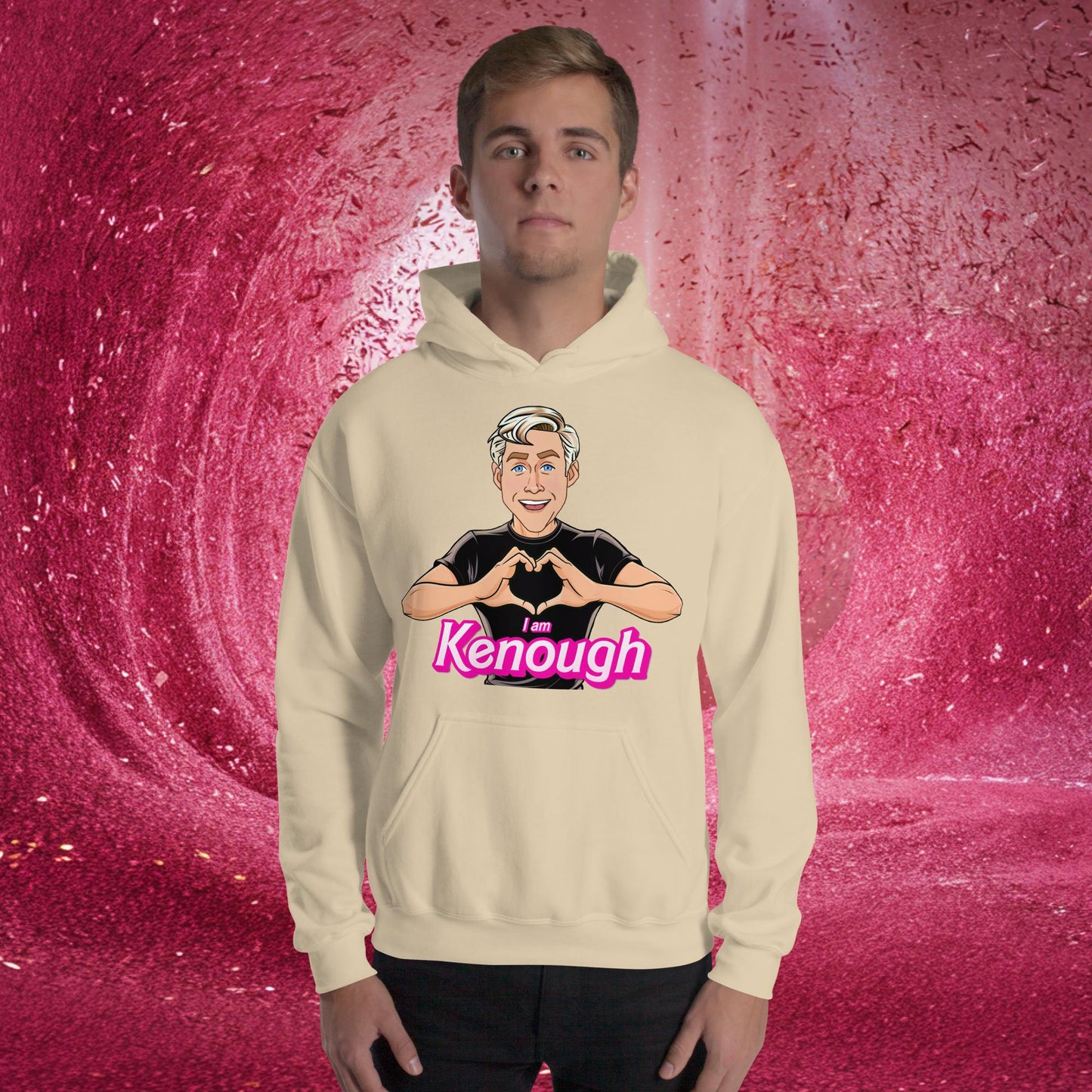 I am Kenough Ryan Gosling Ken Barbie Movie Unisex Hoodie Sand Hoodies Barbie Celebrities Ken Movies Ryan Gosling Next Cult Brand