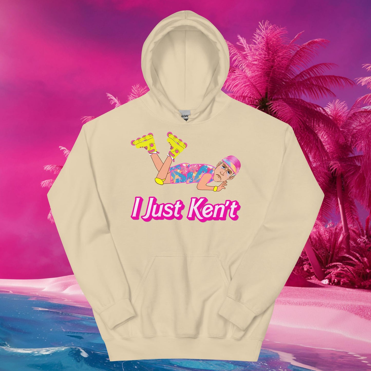 I Just Ken't I just Can't Ryan Gosling Ken Barbie Movie Unisex Hoodie Sand Hoodies Barbie Celebrities Ken Movies Ryan Gosling Next Cult Brand