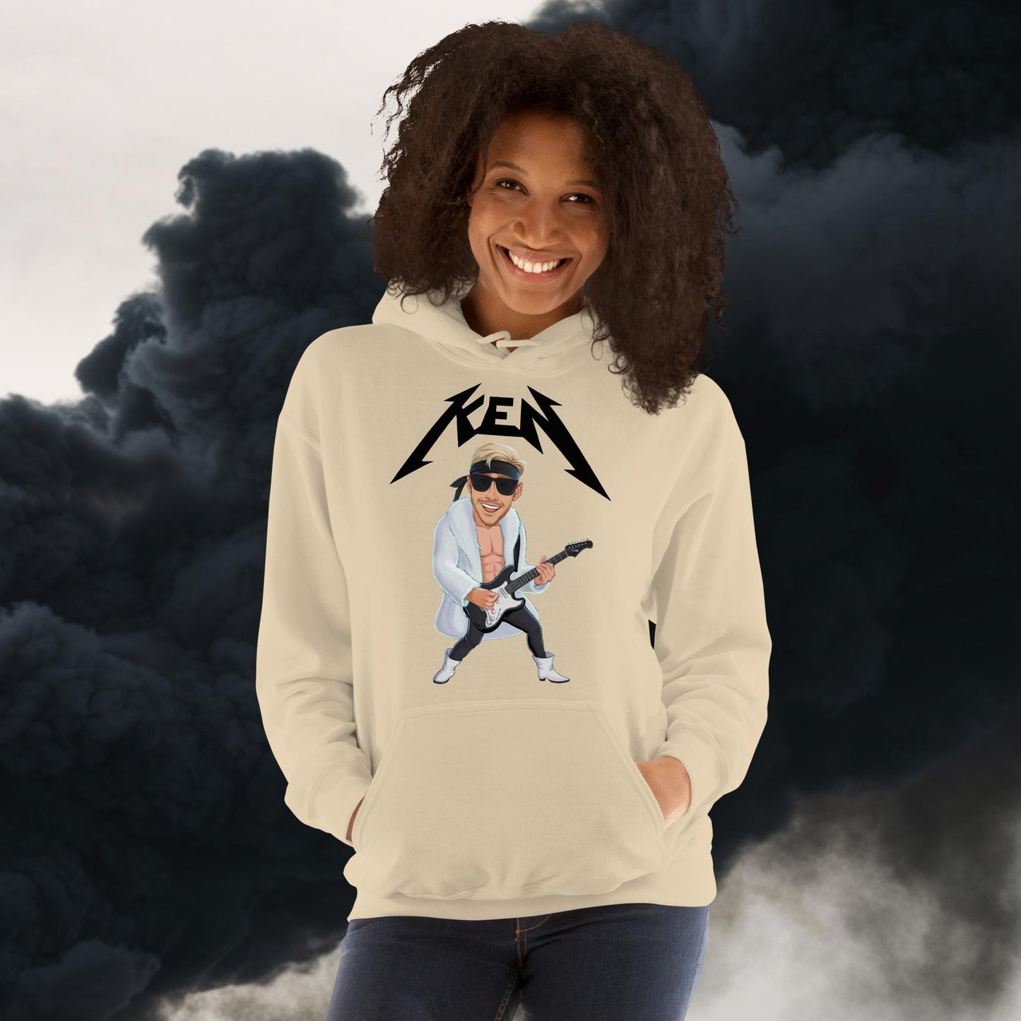 Rockstar Ken Barbie Movie Ryan Gosling Unisex Hoodie Sand Hoodies Barbie Celebrities Ken Movies Ryan Gosling Next Cult Brand