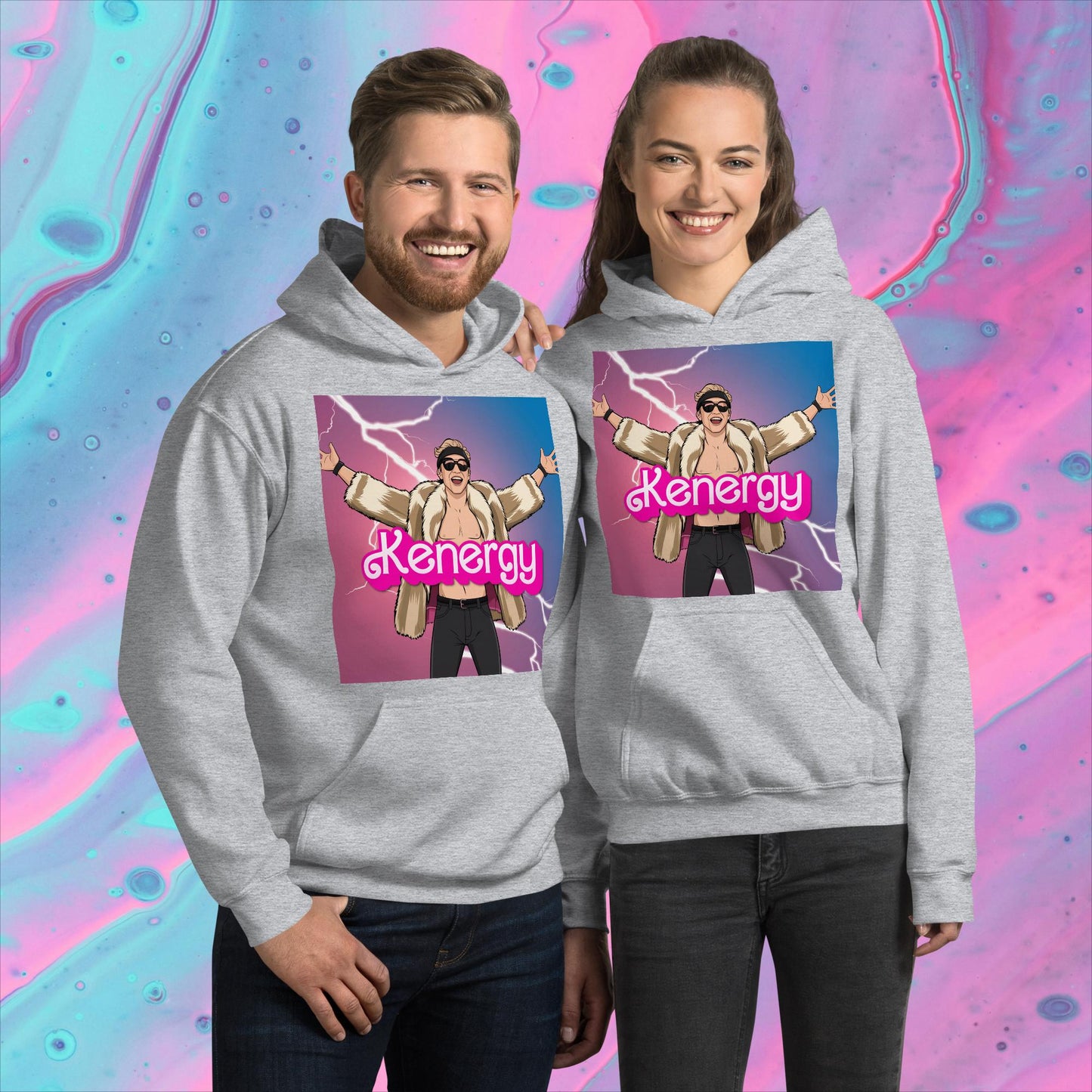 Kenergy Barbie Ryan Gosling Ken Unisex Hoodie Sport Grey Hoodies Barbie Celebrities Ken Kenergy Movies Ryan Gosling Next Cult Brand