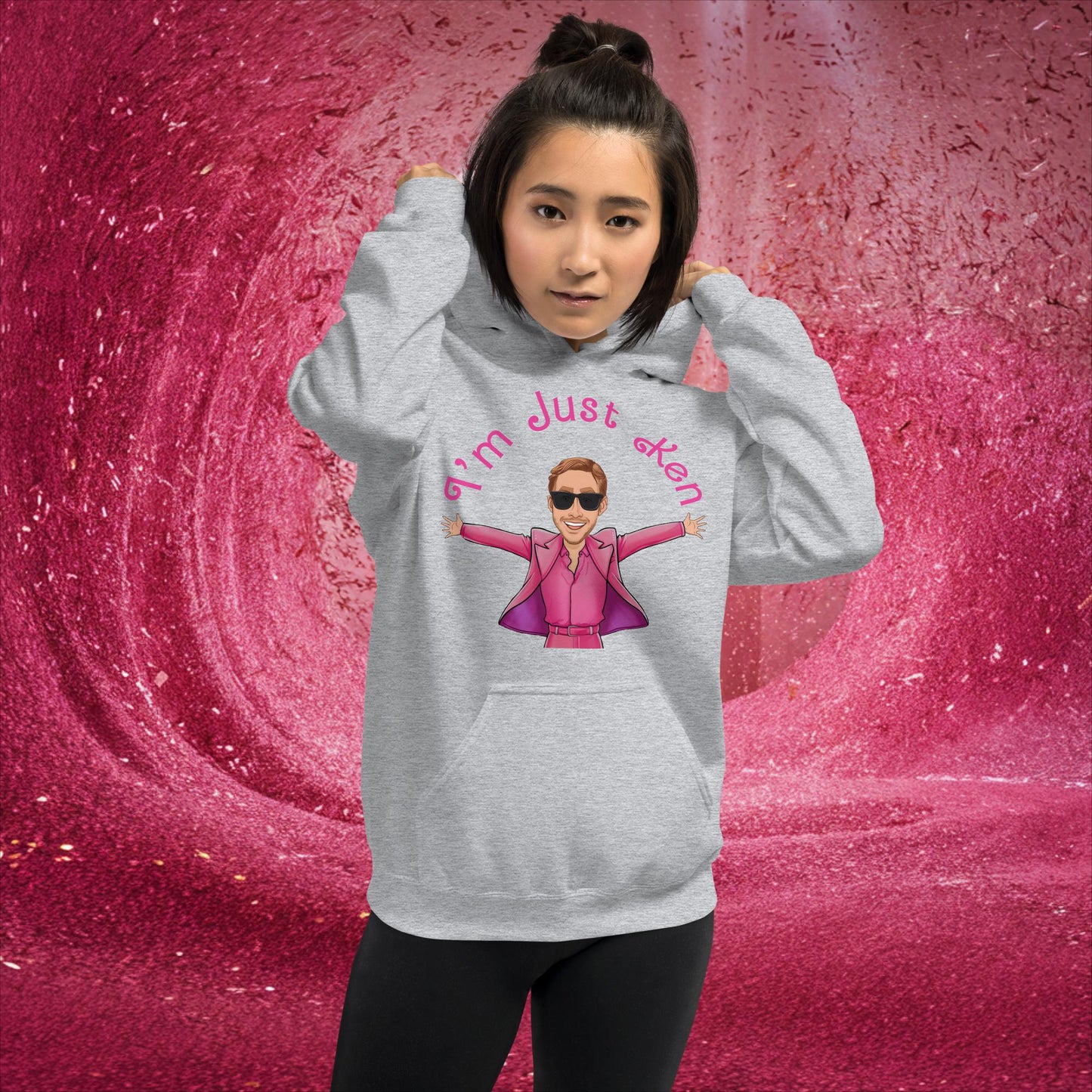 Ken Barbie Ryan Gosling I'm Just Ken Unisex Hoodie Sport Grey Hoodies Barbie Celebrities Ken Movies Ryan Gosling Next Cult Brand