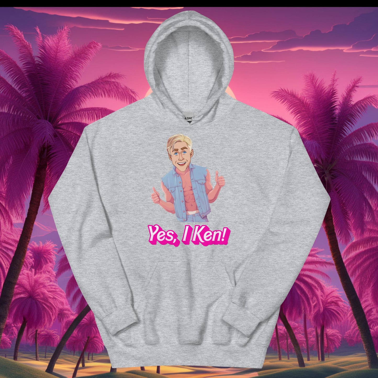 Yes I Ken Yes I can Ryan Gosling Ken Barbie Movie Unisex Hoodie Sport Grey Hoodies Barbie Celebrities Ken Movies Ryan Gosling Next Cult Brand