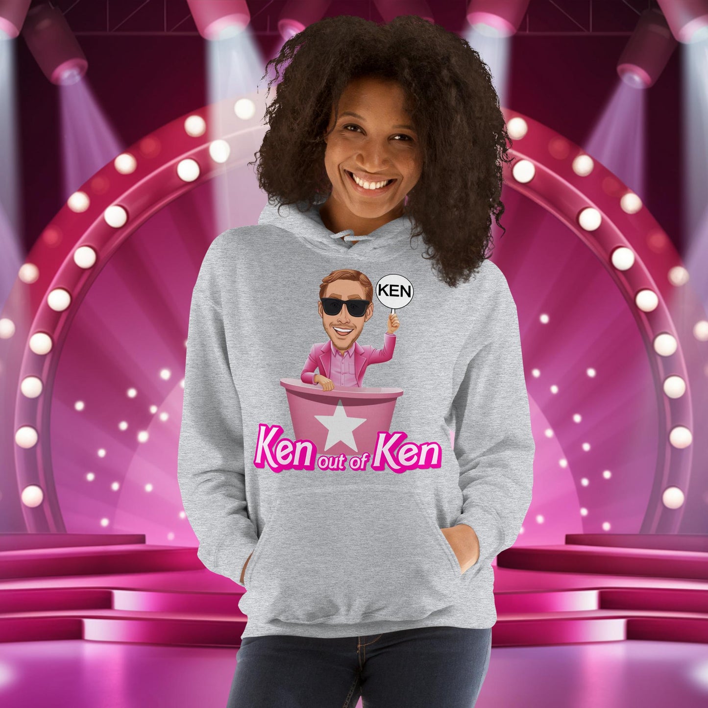 Ken out of Ken Ryan Gosling Barbie Movie Unisex Hoodie Sport Grey Hoodies Barbie Celebrities Ken Movies Ryan Gosling Next Cult Brand