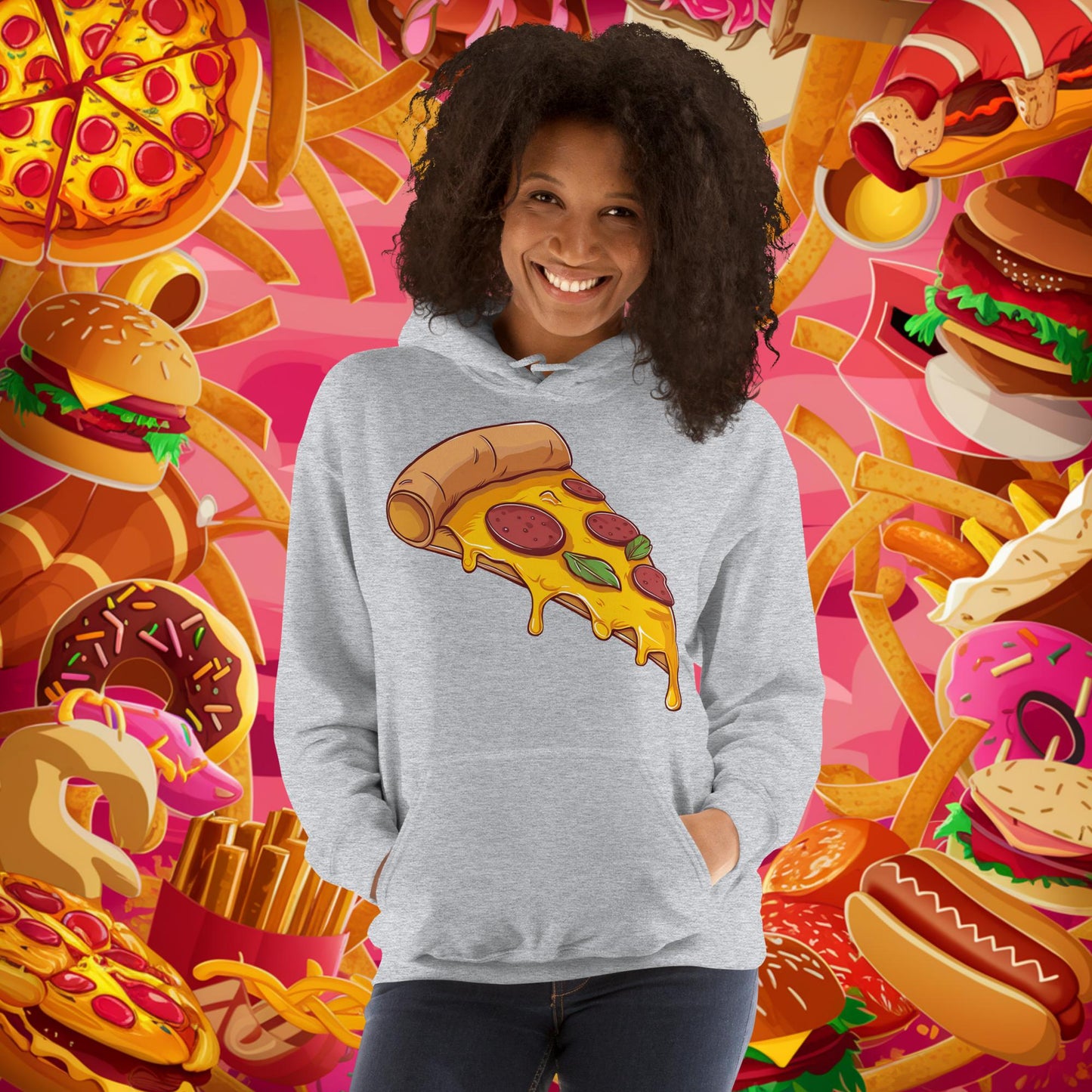 Pizza I Love Pizza Unisex Hoodie Sport Grey Hoodies Fast Food Pizza Next Cult Brand
