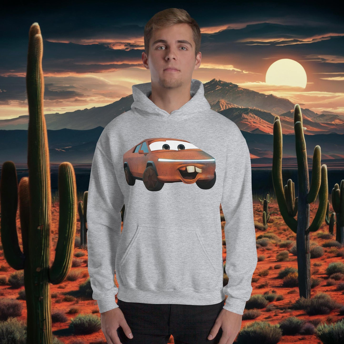 Rusty Tesla Cybertruck Elon Musk Cars Movie Tow Mater Unisex Hoodie Sport Grey Hoodies Cars Movie Celebrities Cybertruck Elon Musk Movies Tesla Next Cult Brand