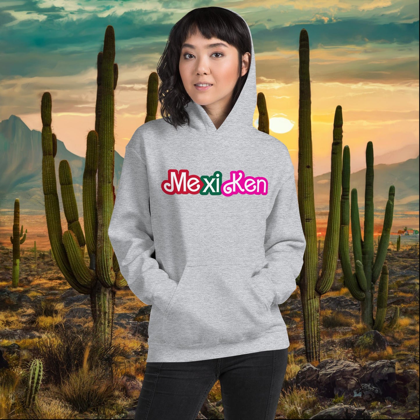 MexiKen Ken Barbie Mexico Mexican Mexicana Latino Latina Latinx Unisex Hoodie Sport Grey Hoodies Barbie Ken Mexico Movies Next Cult Brand