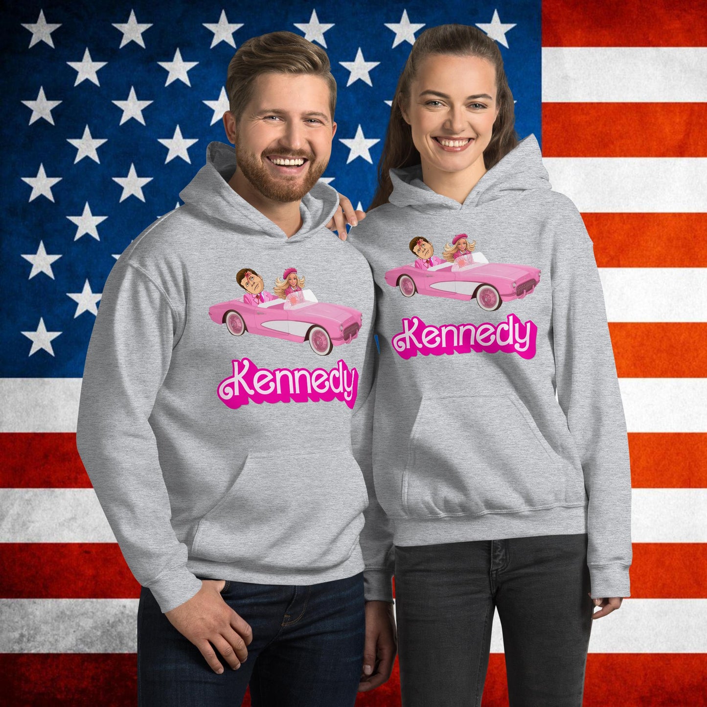 Kennedy JFK Conspiracy Ken Barbie Movie Unisex Hoodie Sport Grey Hoodies Barbie Conspiracy Theories Democrats JFK Ken Politics Next Cult Brand