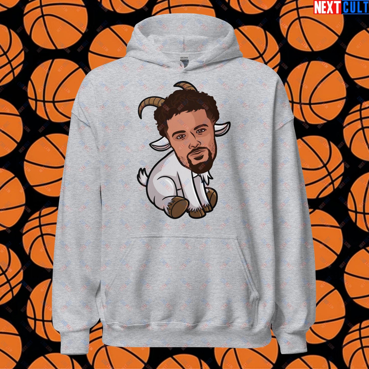 Trae Young G.O.A.T. Hoodie - Funny Atlanta Hawks Basketball Meme Sweatshirt - Greatest of All Time Pullover for Basketball Fans - Perfect Gift for Trae Young Fans Unisex Hoodie Sport Grey Hoodies Atlanta Hawks Basketball G.O.A.T. NBA Trae Young Next Cult Brand