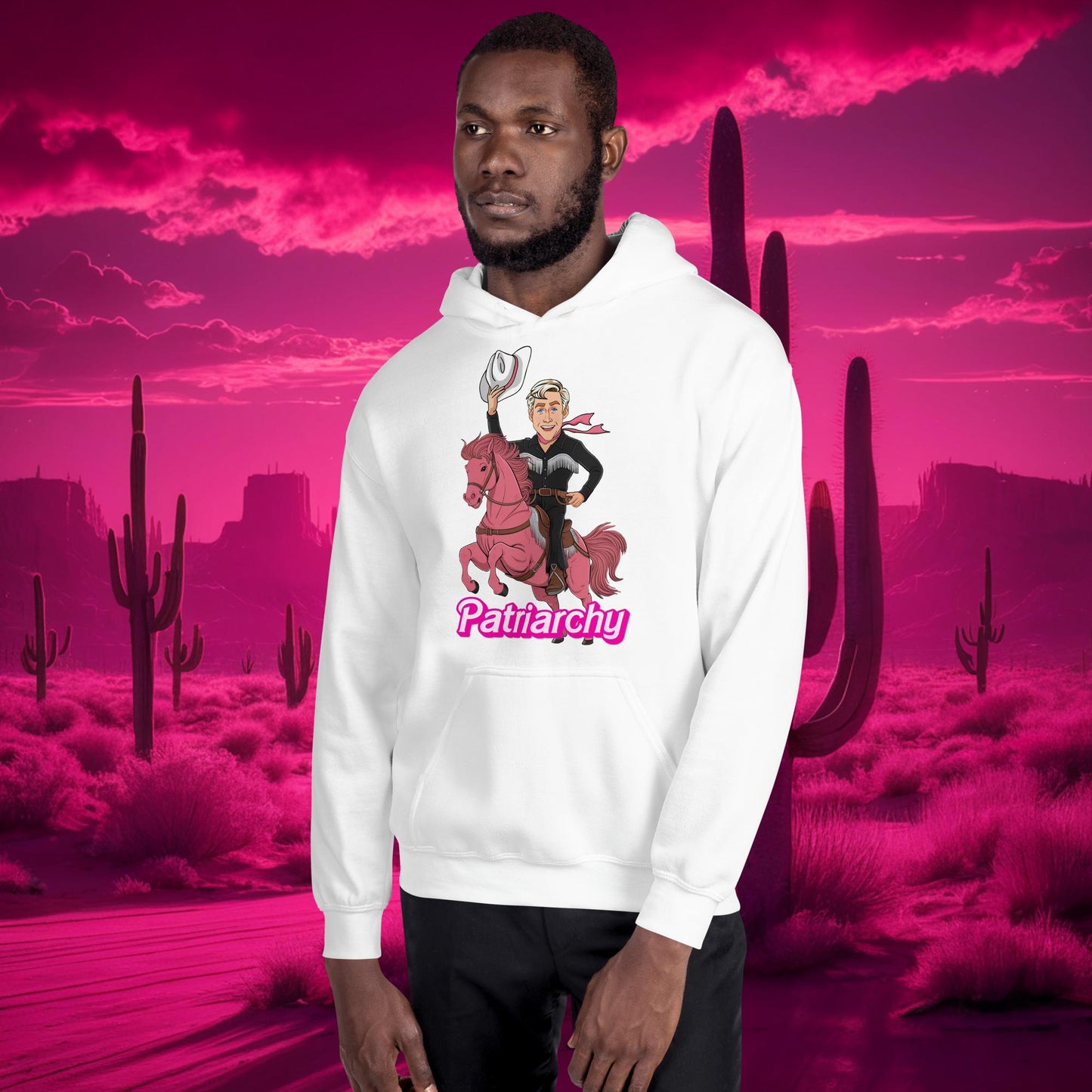 Ken Barbie Movie When I found out the patriarchy wasn't just about horses, I lost interest Unisex Hoodie White Hoodies Barbie Celebrities Ken Movies Ryan Gosling Next Cult Brand